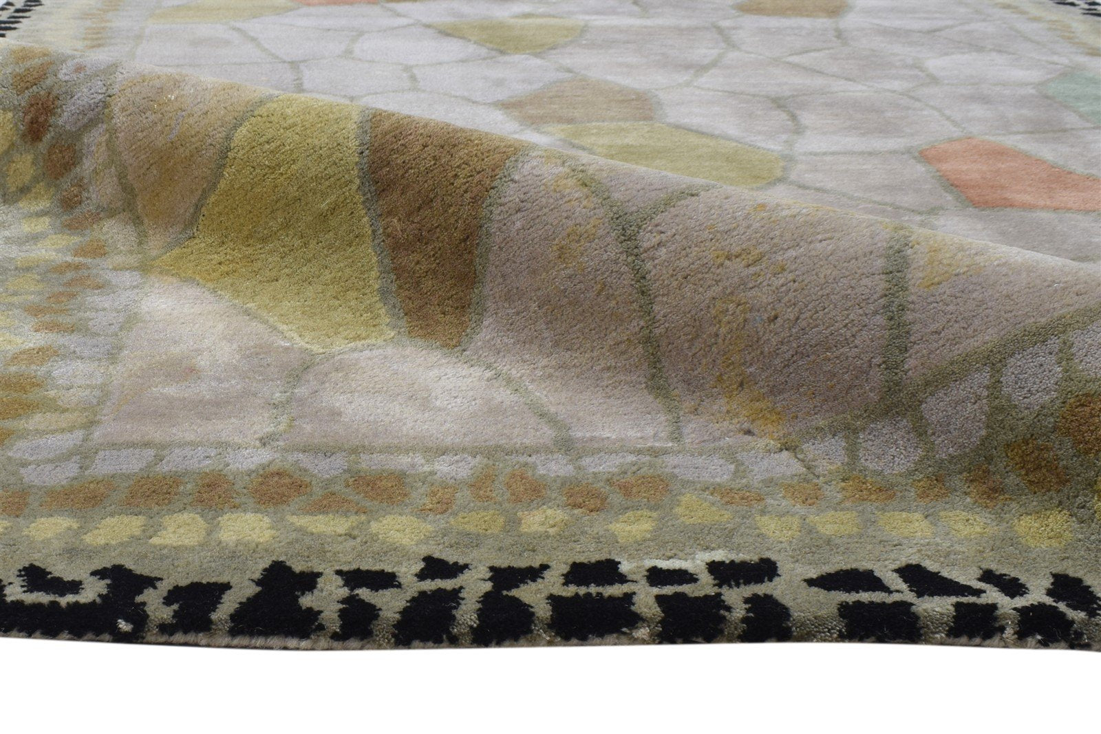Hand Tufted Sand Wool Rug 5' X 8' Modern Indian Abstract Room Size Carpet Area Rug