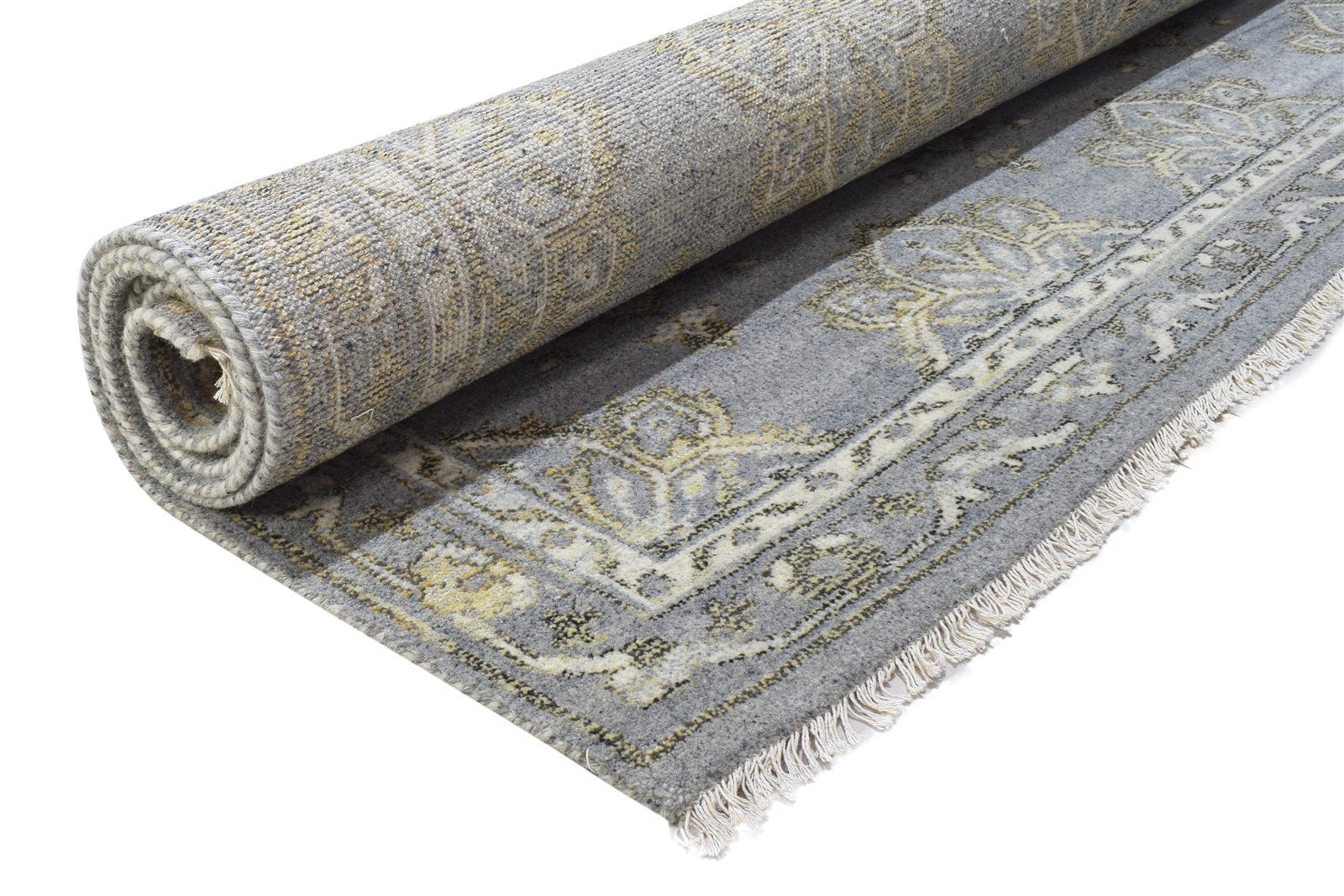 8' X 10' Rug Wool Dark Grey Persian Hand Knotted Kashan Oriental Large Carpet Area Rug