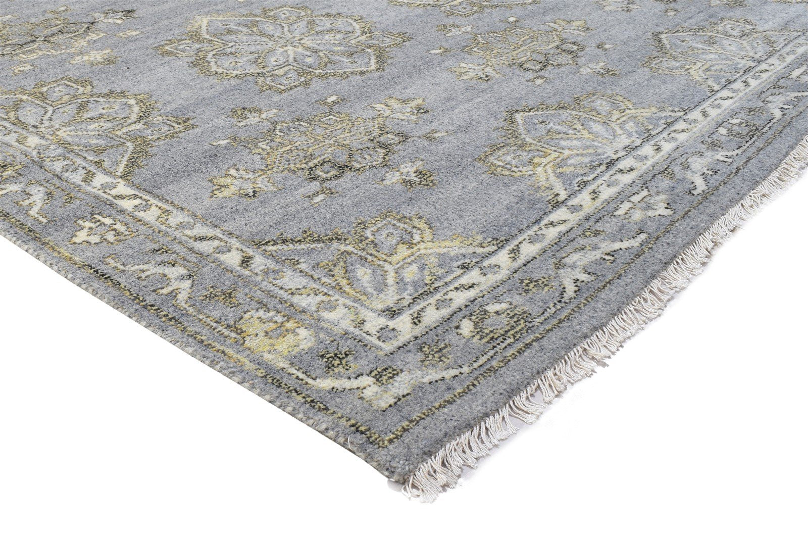 8' X 10' Rug Wool Dark Grey Persian Hand Knotted Kashan Oriental Large Carpet Area Rug
