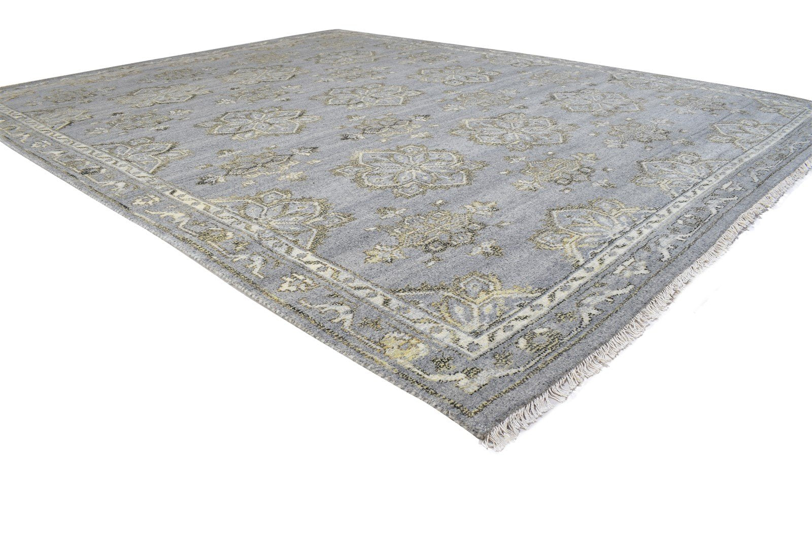 8' X 10' Rug Wool Dark Grey Persian Hand Knotted Kashan Oriental Large Carpet Area Rug