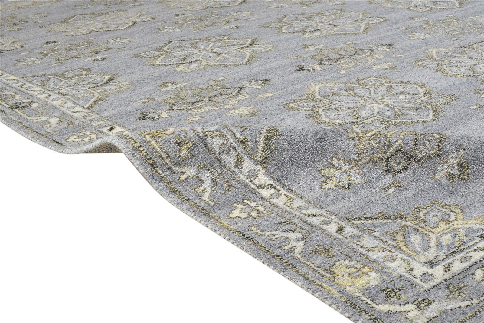 8' X 10' Rug Wool Dark Grey Persian Hand Knotted Kashan Oriental Large Carpet Area Rug