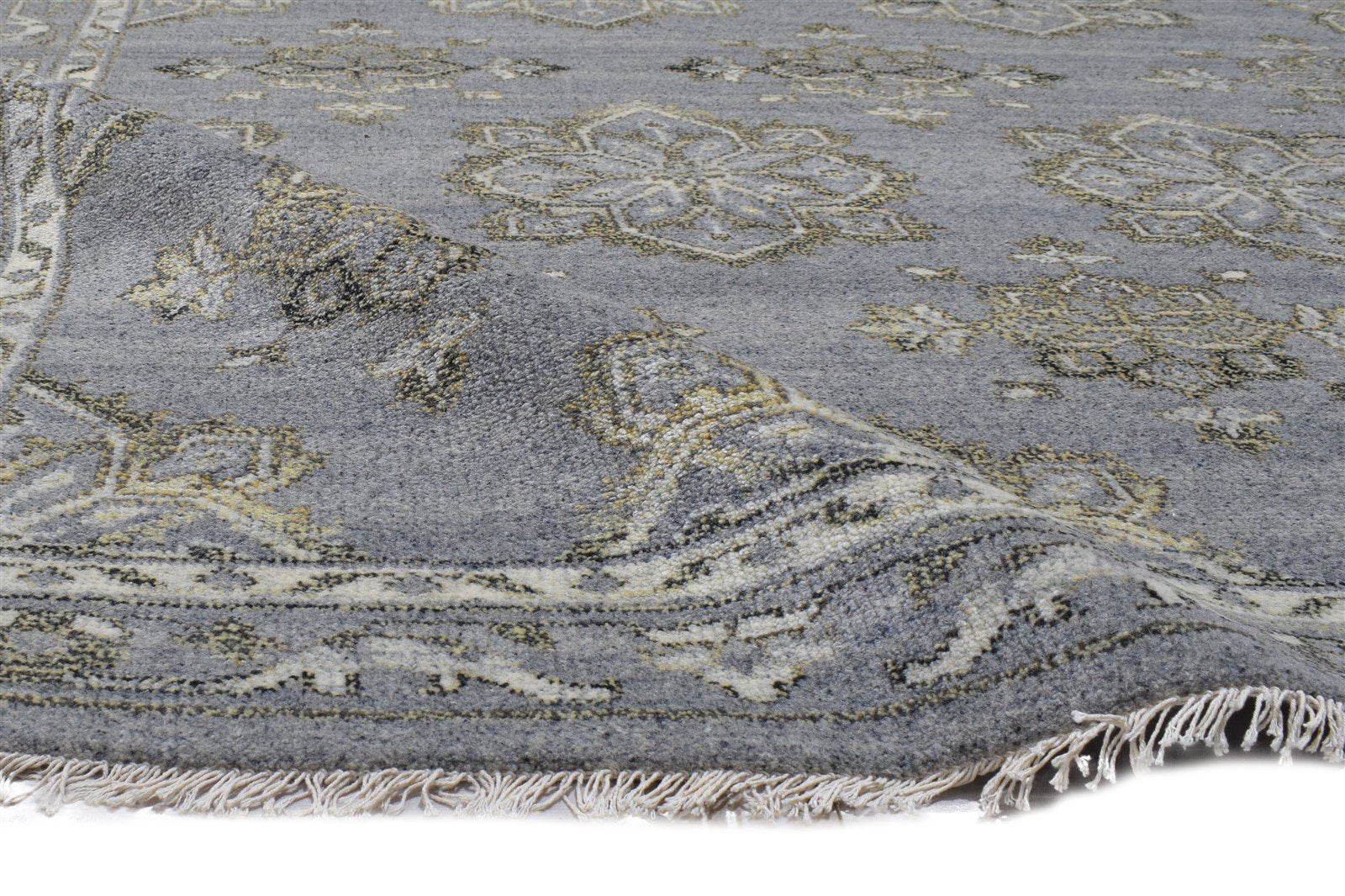 8' X 10' Rug Wool Dark Grey Persian Hand Knotted Kashan Oriental Large Carpet Area Rug