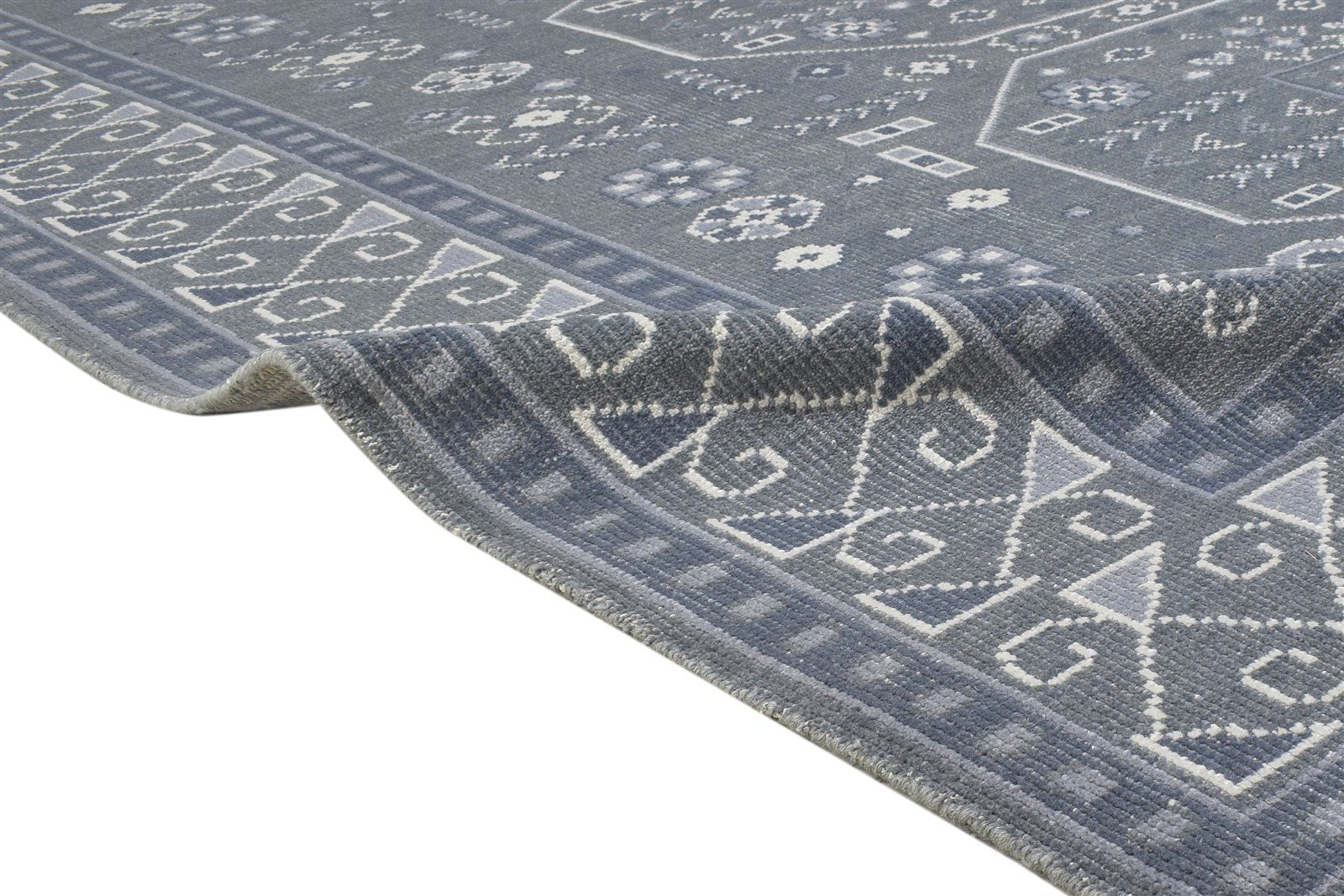 Wool Dark Grey Rug 8' X 10' Persian Hand Knotted Khotan Oriental Large Carpet Area Rug