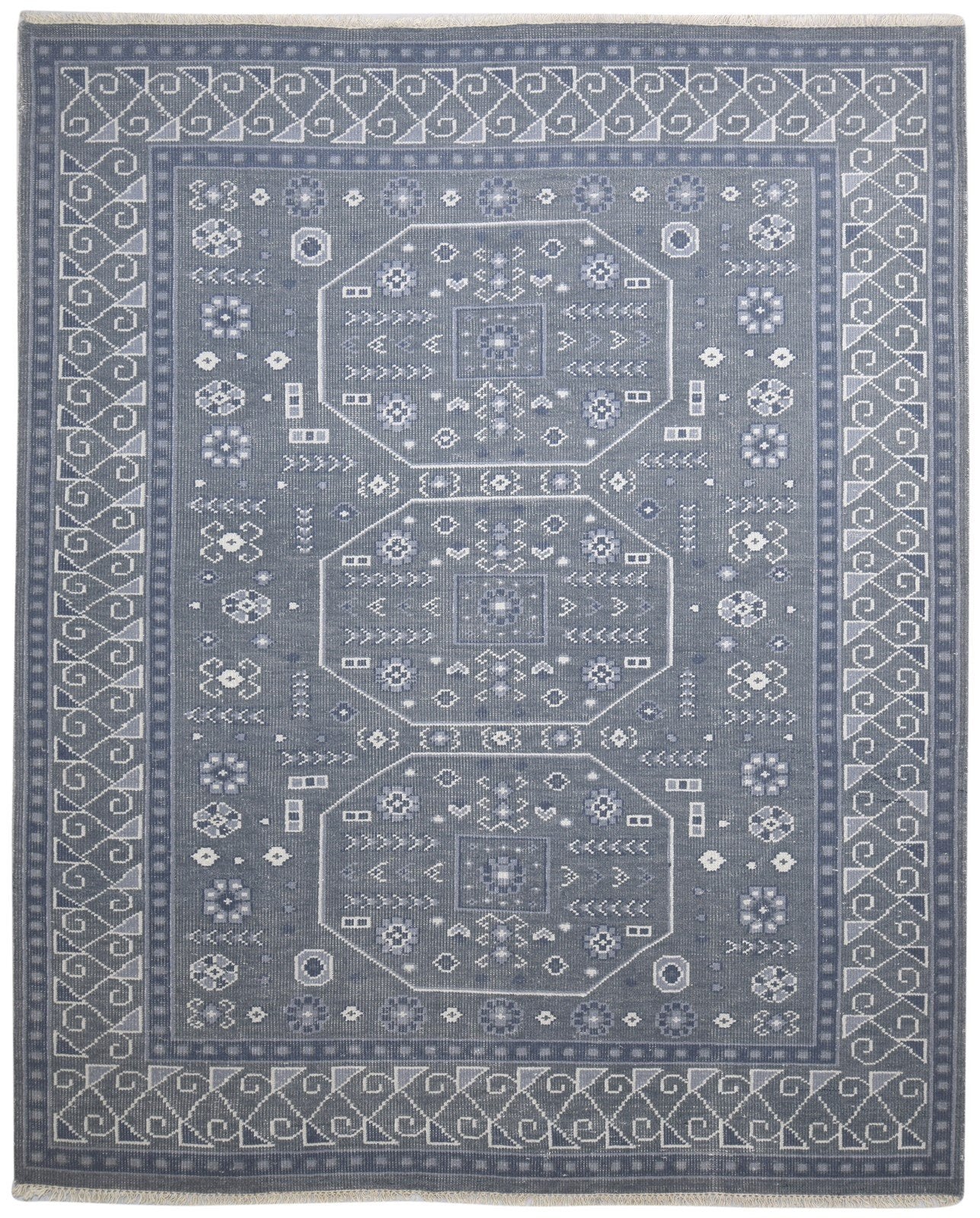 Wool Dark Grey Rug 8' X 10' Persian Hand Knotted Khotan Oriental Large Carpet Area Rug