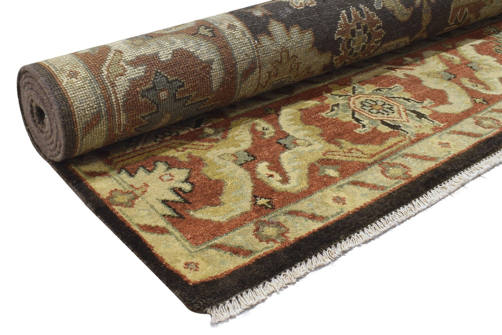 Hand Knotted Black Wool Rug 8' X 10' Persian Oushak Oriental Large Carpet Area Rug