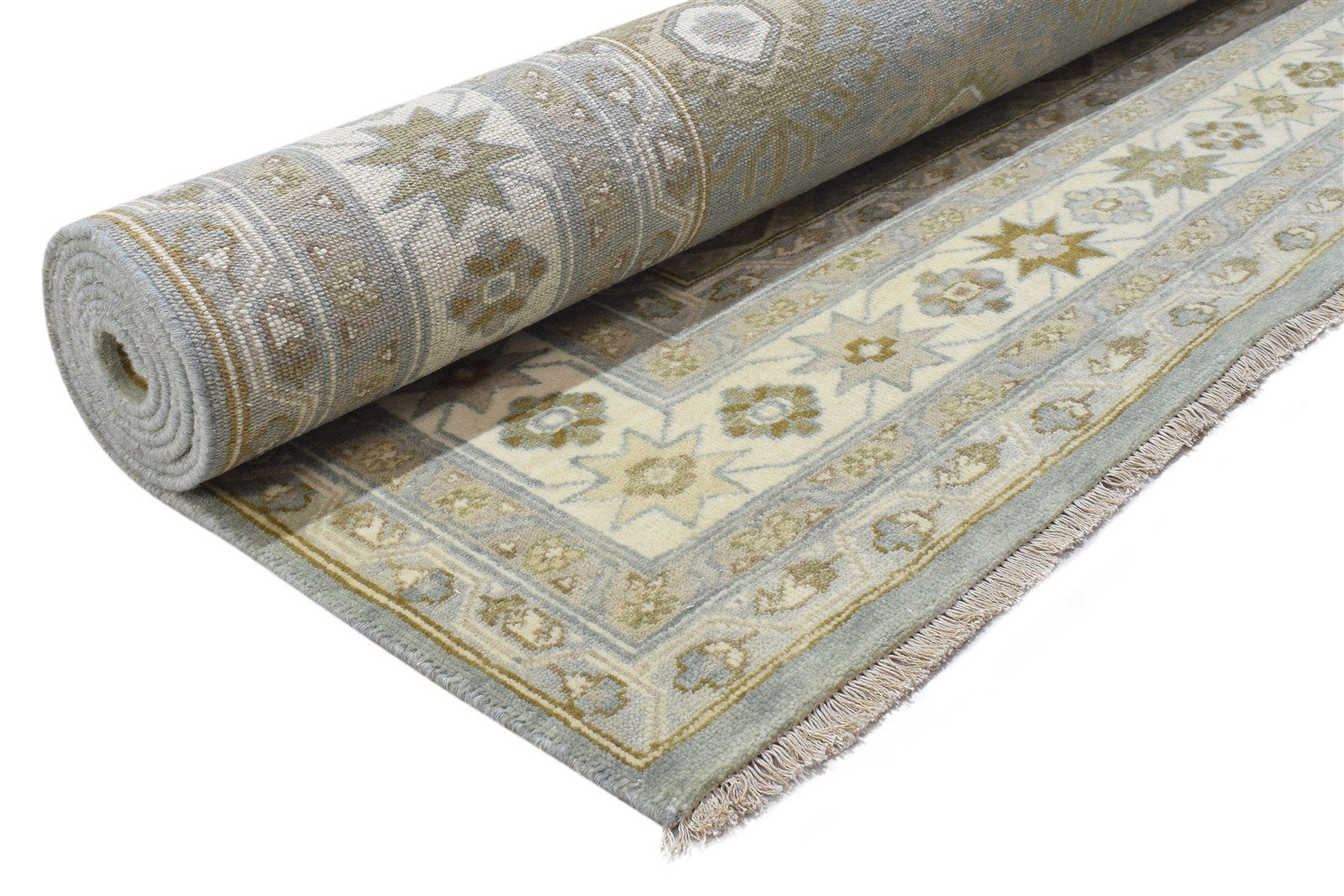 Wool Grey Rug 8' X 10' Persian Hand Knotted Mughal Oriental Large Carpet Area Rug