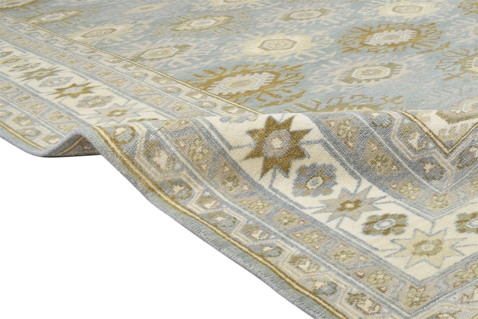 Wool Grey Rug 8' X 10' Persian Hand Knotted Mughal Oriental Large Carpet Area Rug