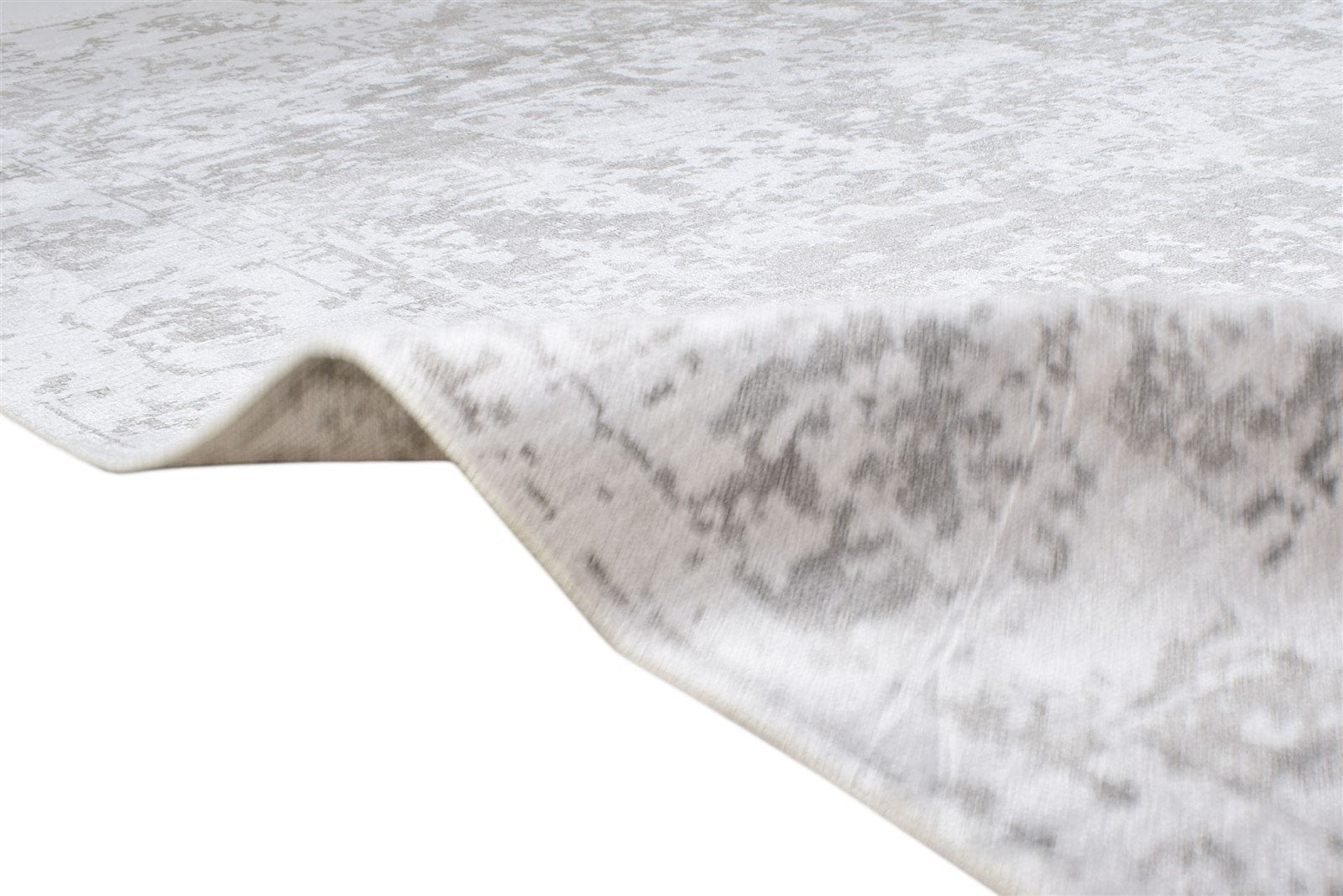 Hand Knotted Grey Silk Rug 8' X 10' Modern Indian Abstract Large Carpet Area Rug