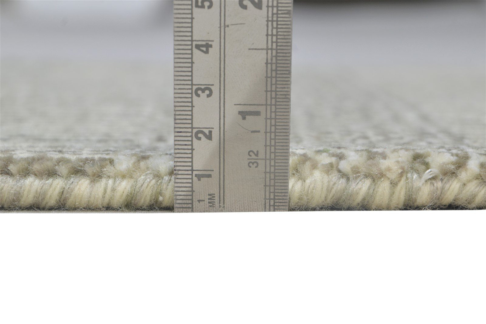 Hand Knotted Cream Wool / Silk Rug 2X3 Modern Scandinavian Grass Trellis Small Area Rug