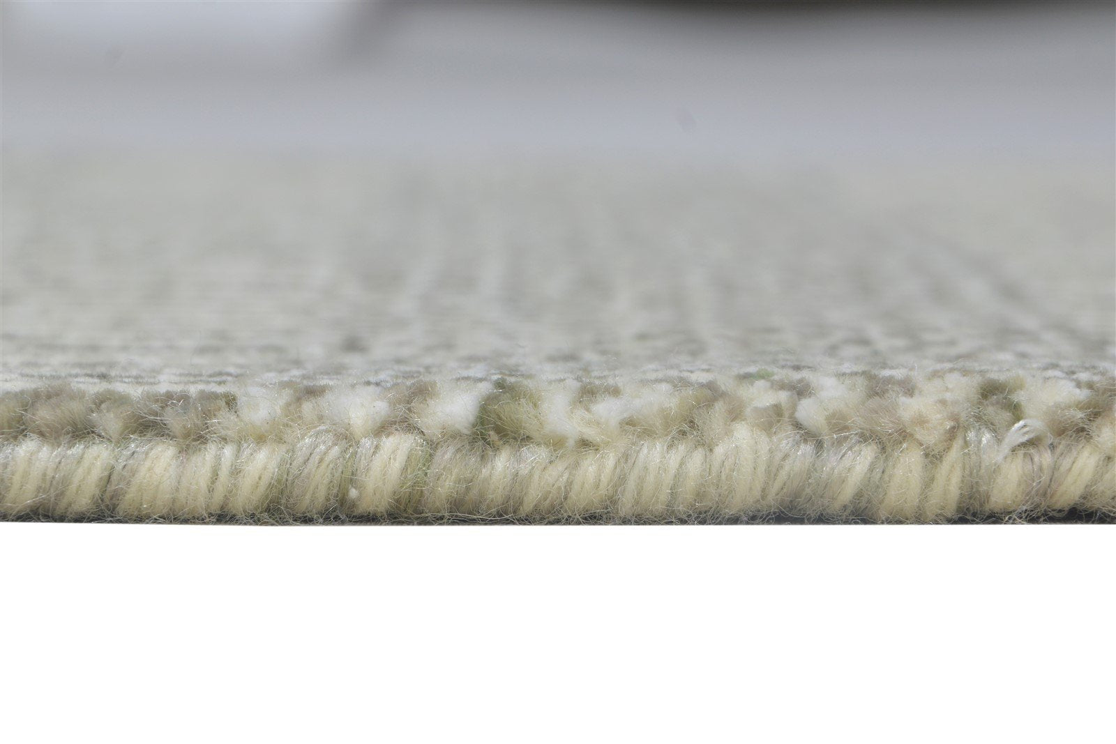 Hand Knotted Cream Wool / Silk Rug 2X3 Modern Scandinavian Grass Trellis Small Area Rug