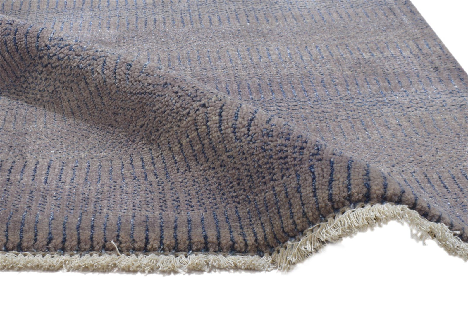 Wool / Silk Chocolate Rug 2X3 Modern Hand Knotted Grass Trellis Small Rug Area Rug