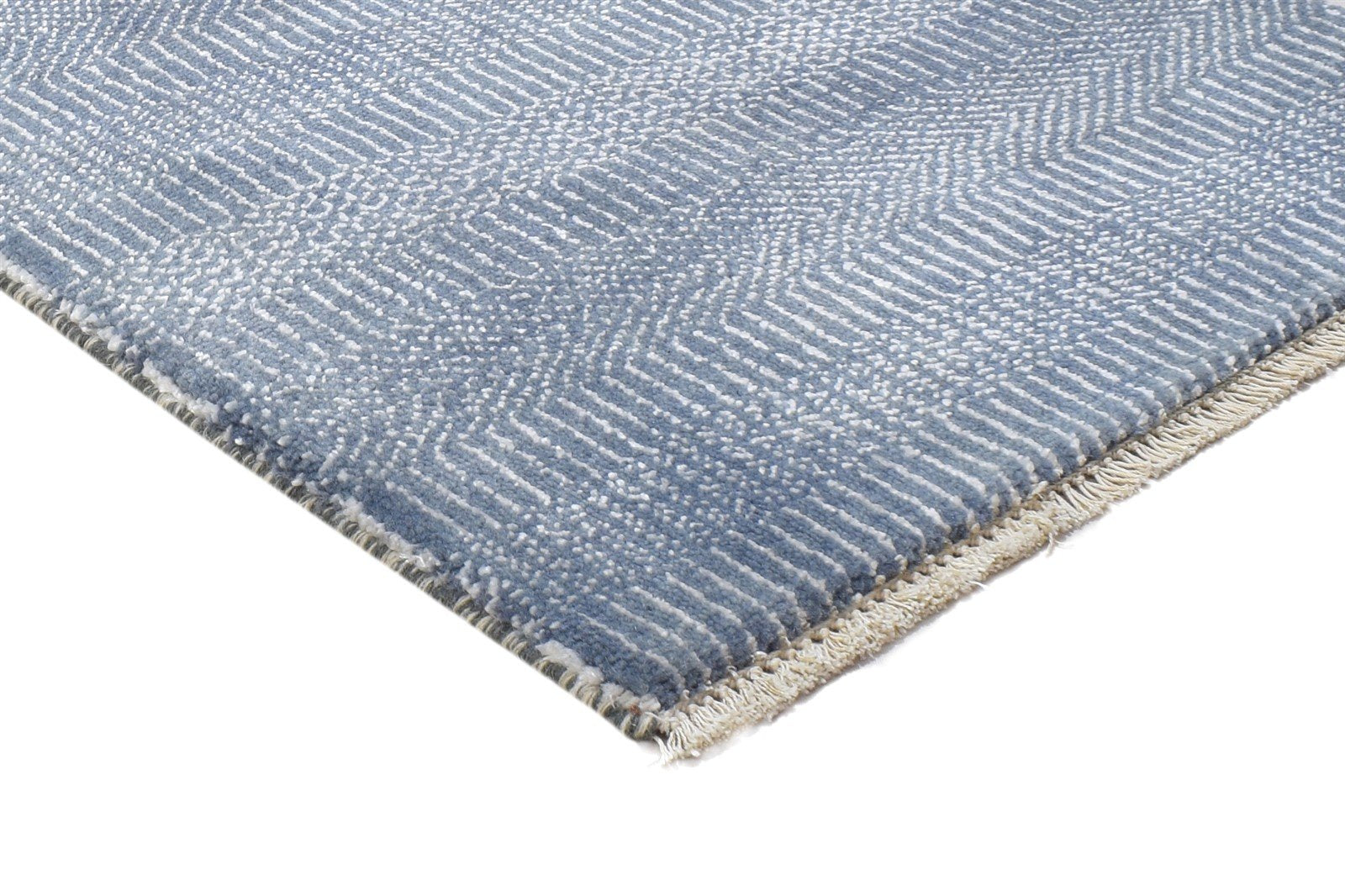 Wool / Silk Dark Grey Rug 2X3 Modern Hand Knotted Grass Trellis Small Rug Area Rug