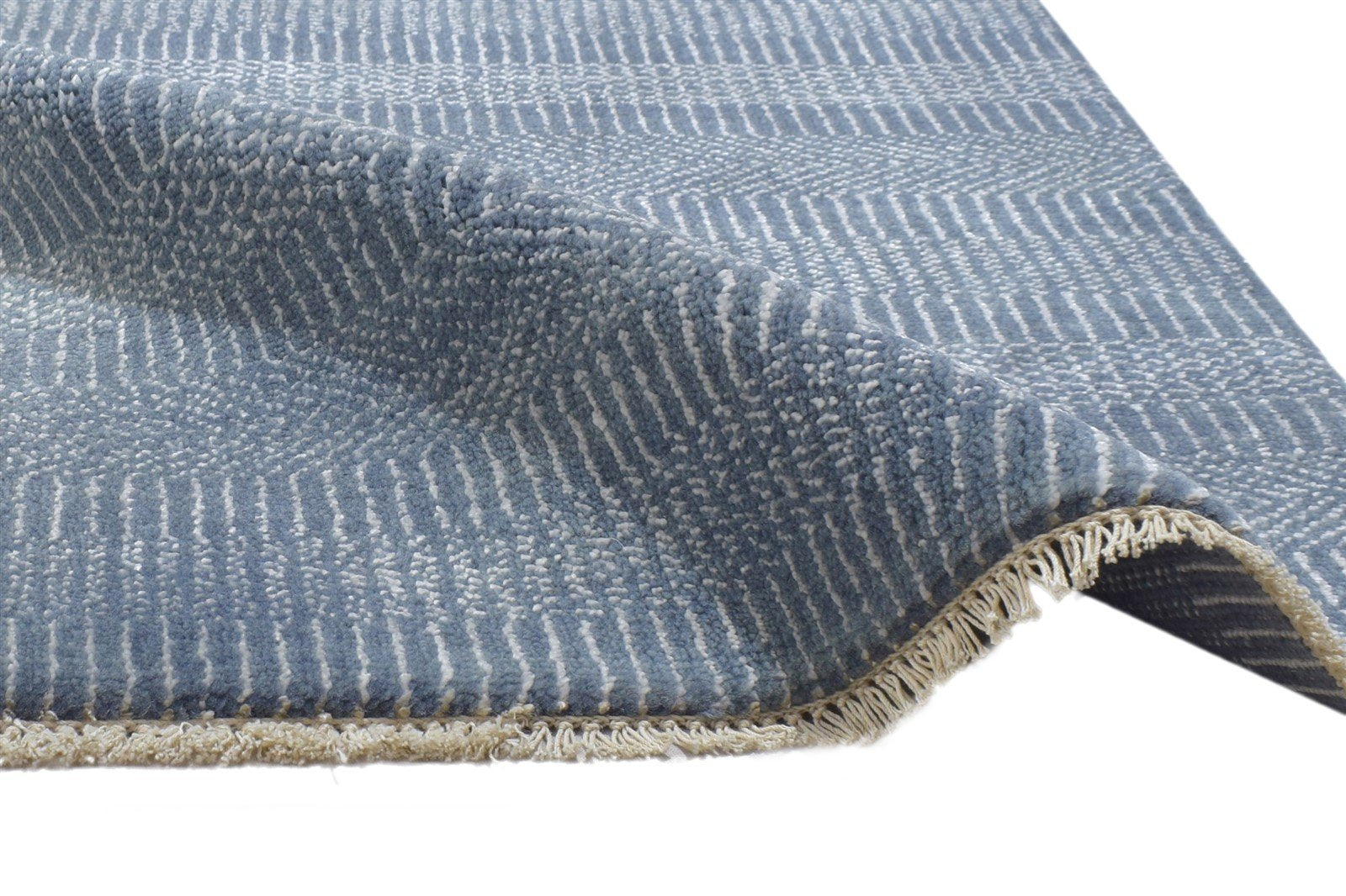 Wool / Silk Dark Grey Rug 2X3 Modern Hand Knotted Grass Trellis Small Rug Area Rug