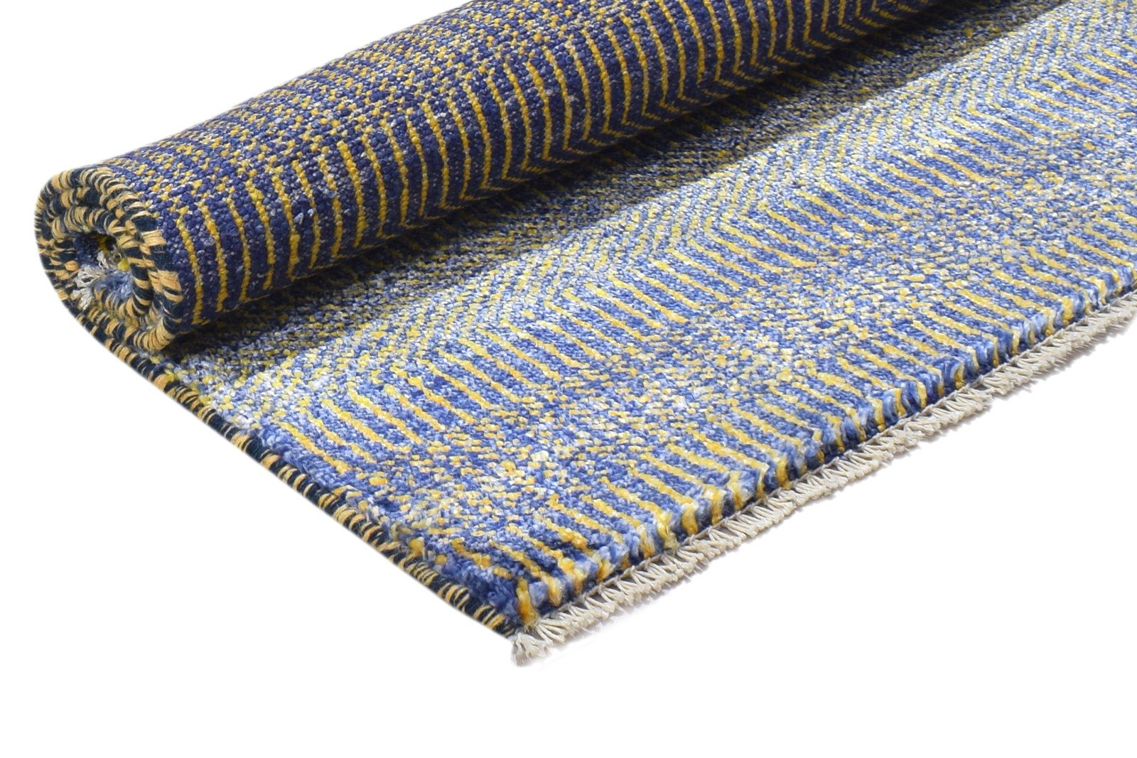 Wool / Silk Charcoal Rug 2X3 Modern Hand Knotted Grass Trellis Small Rug Area Rug