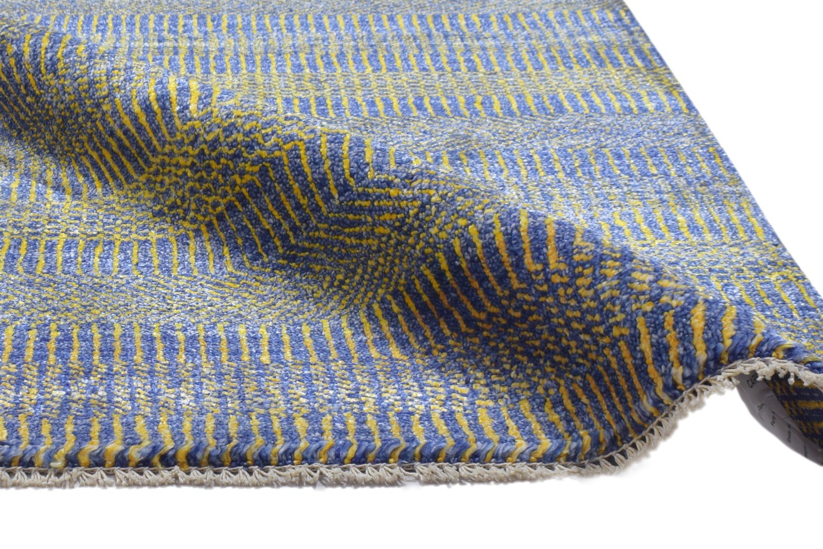 Wool / Silk Charcoal Rug 2X3 Modern Hand Knotted Grass Trellis Small Rug Area Rug