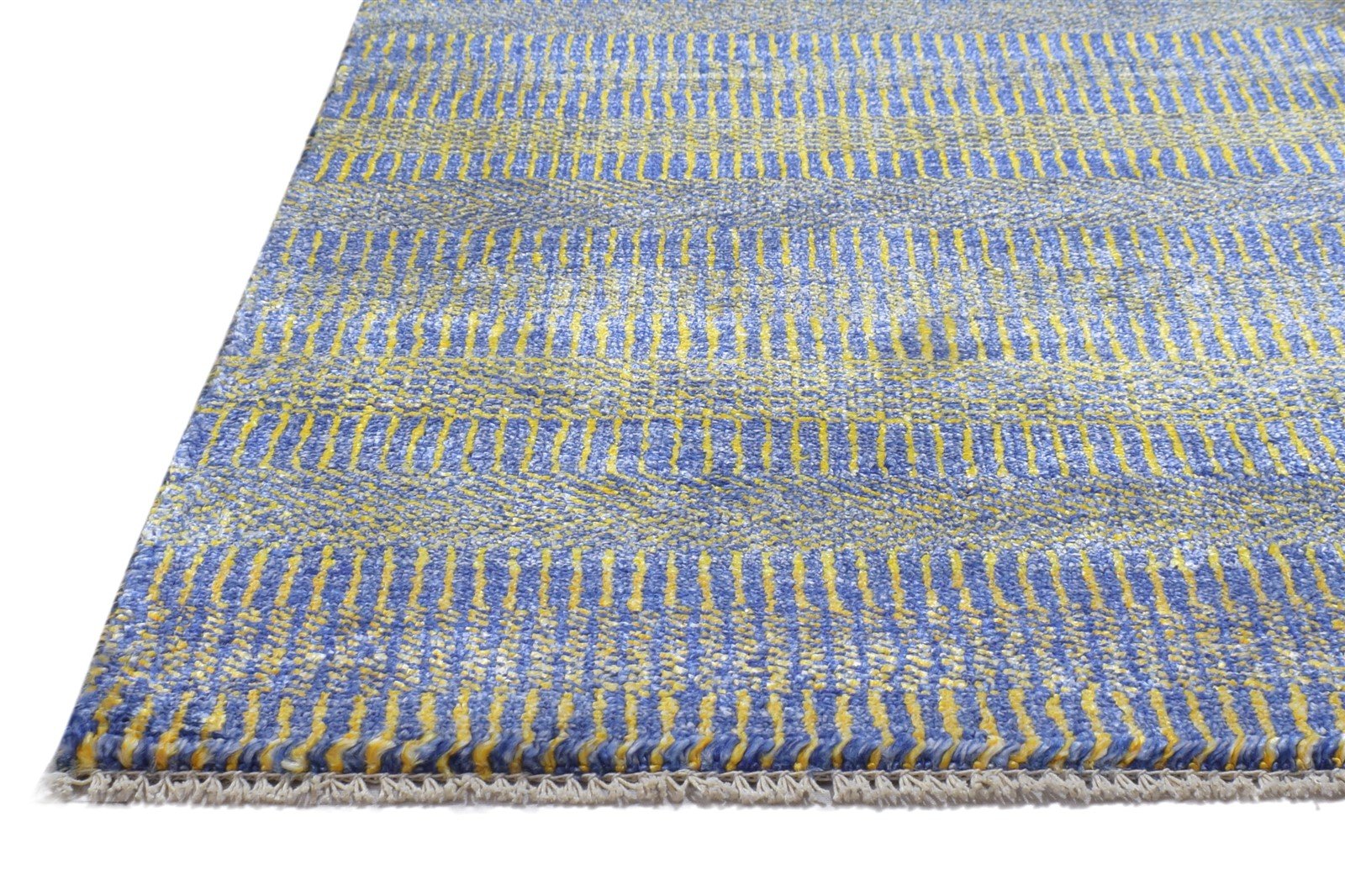 Wool / Silk Charcoal Rug 2X3 Modern Hand Knotted Grass Trellis Small Rug Area Rug