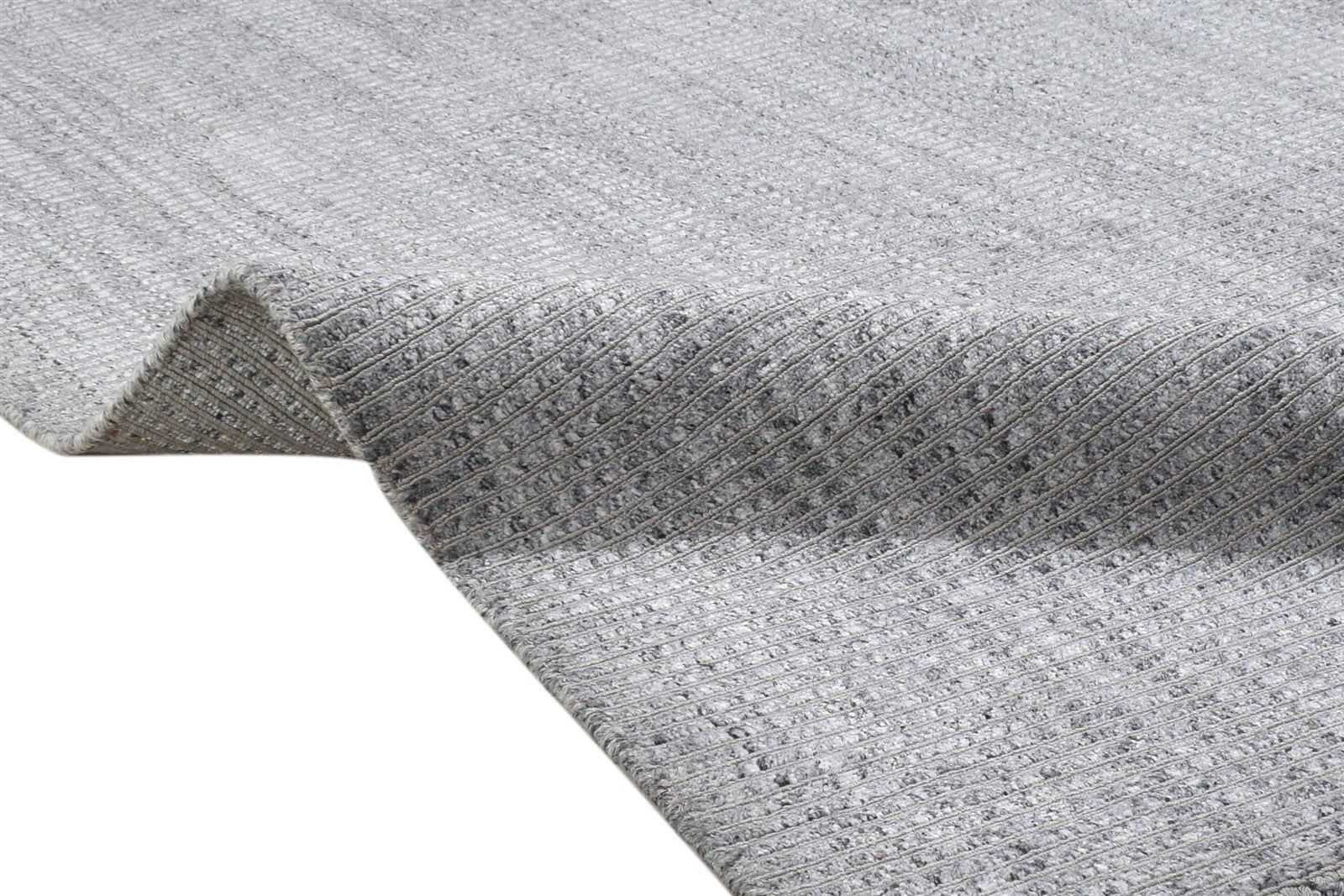 4X6 Rug Wool / Silk Grey Modern Hand Woven Scandinavian Solid Room Size Carpet Area Rug