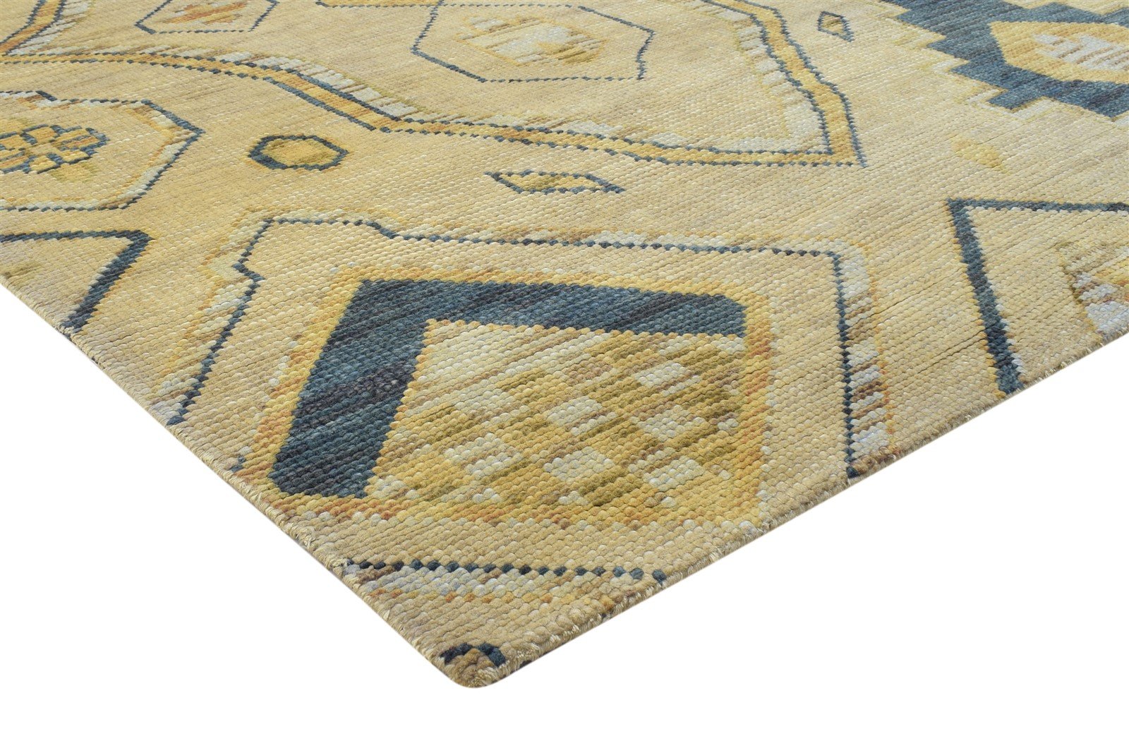5X8 Rug Wool Beige Persian Hand Knotted Heriz-Indian Oriental Room Size Carpet Area Rug