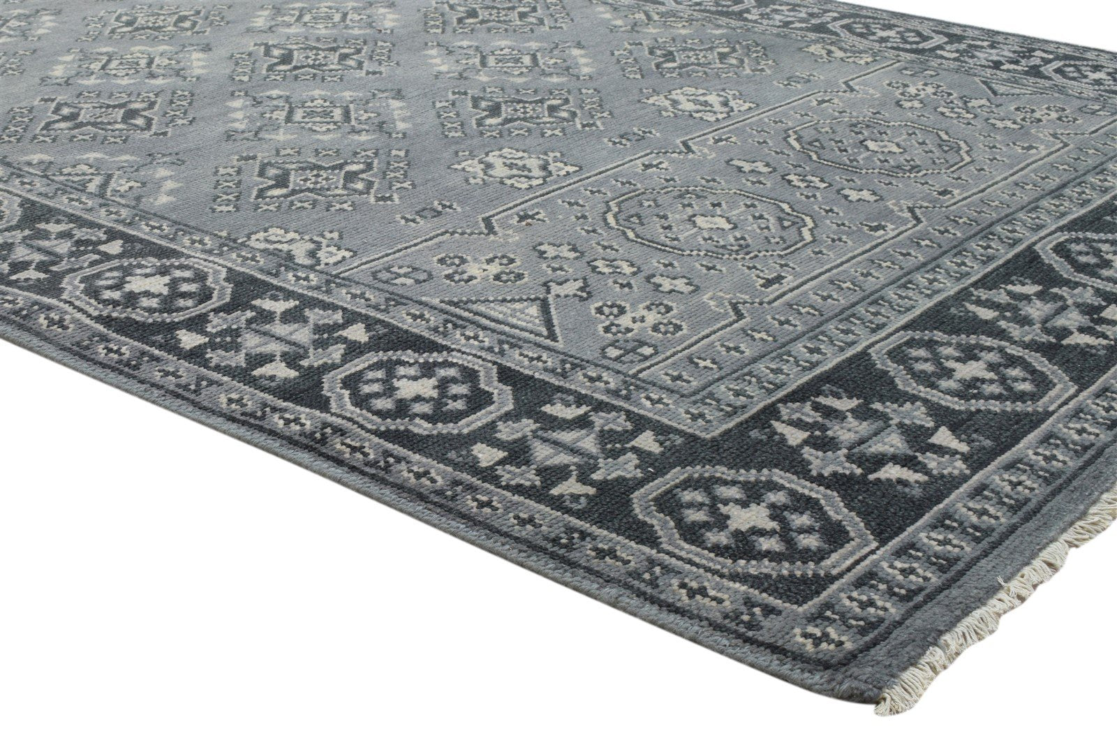 Wool Grey Rug 6' X 9' Persian Hand Knotted Bokhara Oriental Room Size Carpet Area Rug