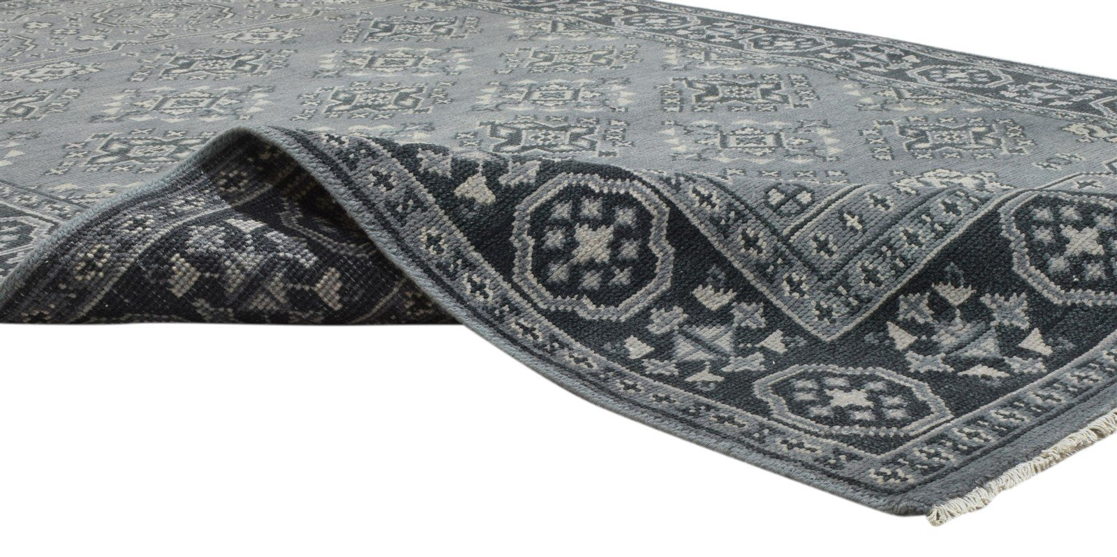 Wool Grey Rug 6' X 9' Persian Hand Knotted Bokhara Oriental Room Size Carpet Area Rug