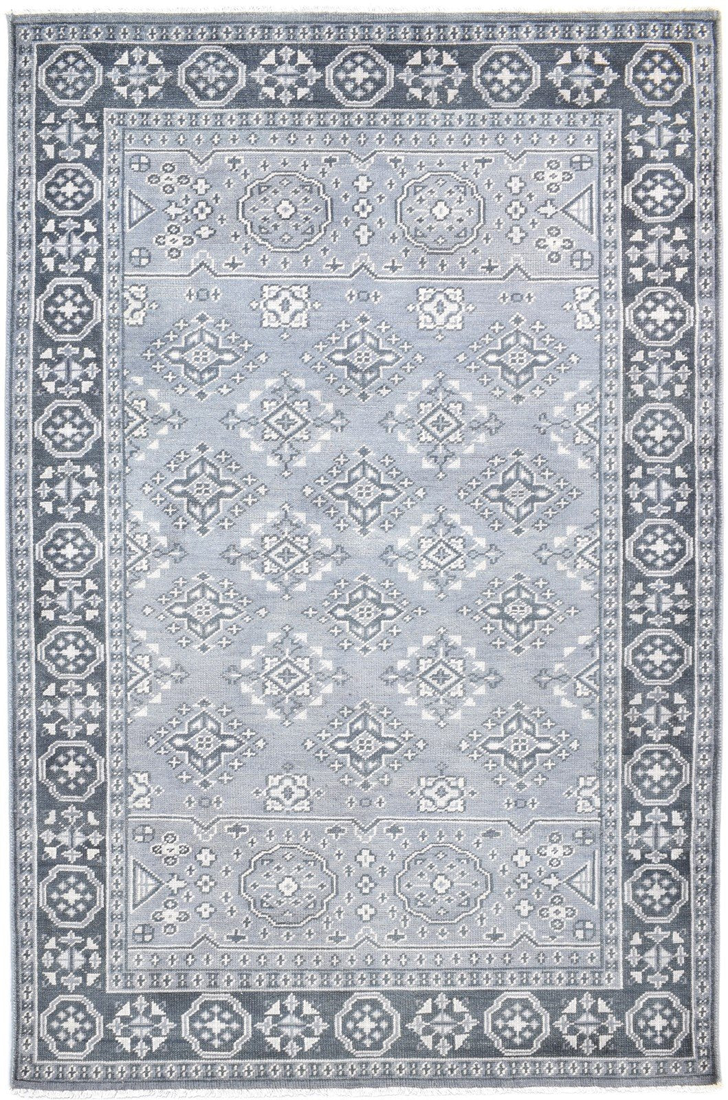 Wool Grey Rug 6' X 9' Persian Hand Knotted Bokhara Oriental Room Size Carpet Area Rug
