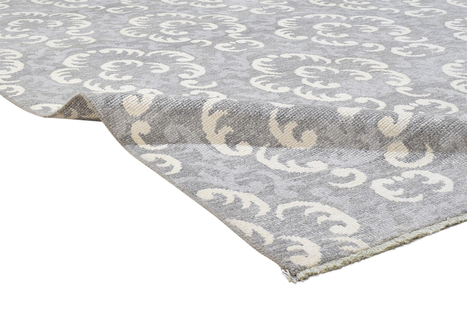 8' X 10' Rug Wool Grey Persian Hand Knotted Oriental Floral Large Carpet Area Rug