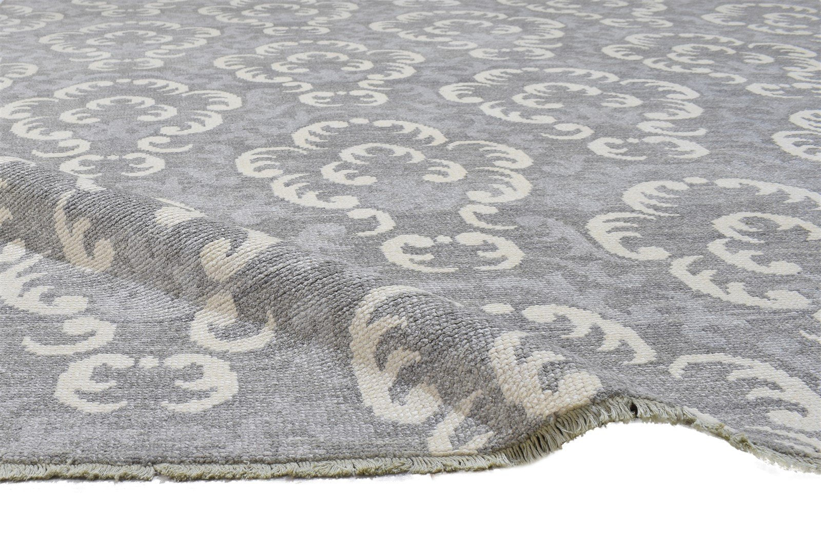 8' X 10' Rug Wool Grey Persian Hand Knotted Oriental Floral Large Carpet Area Rug