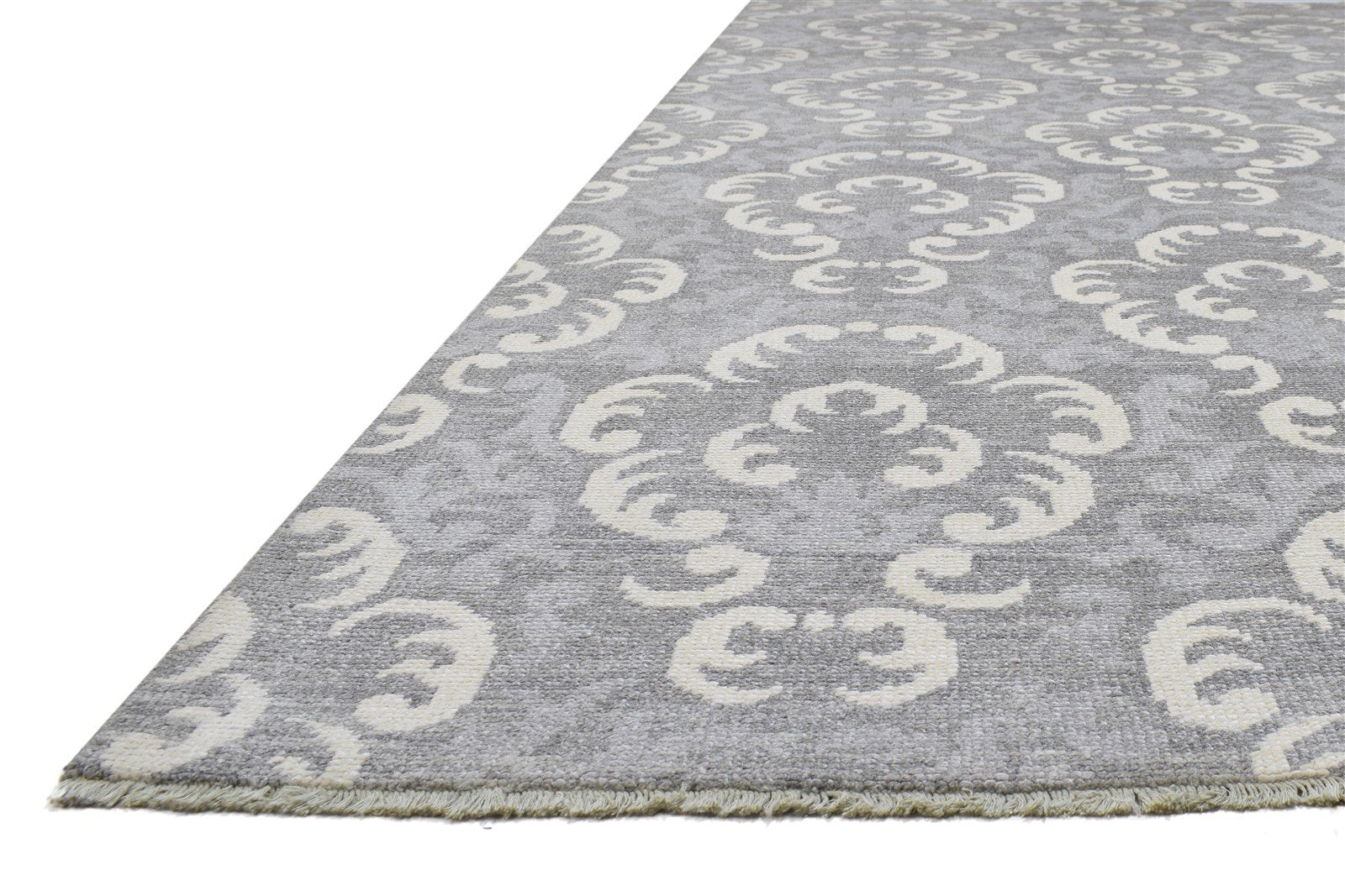 8' X 10' Rug Wool Grey Persian Hand Knotted Oriental Floral Large Carpet Area Rug