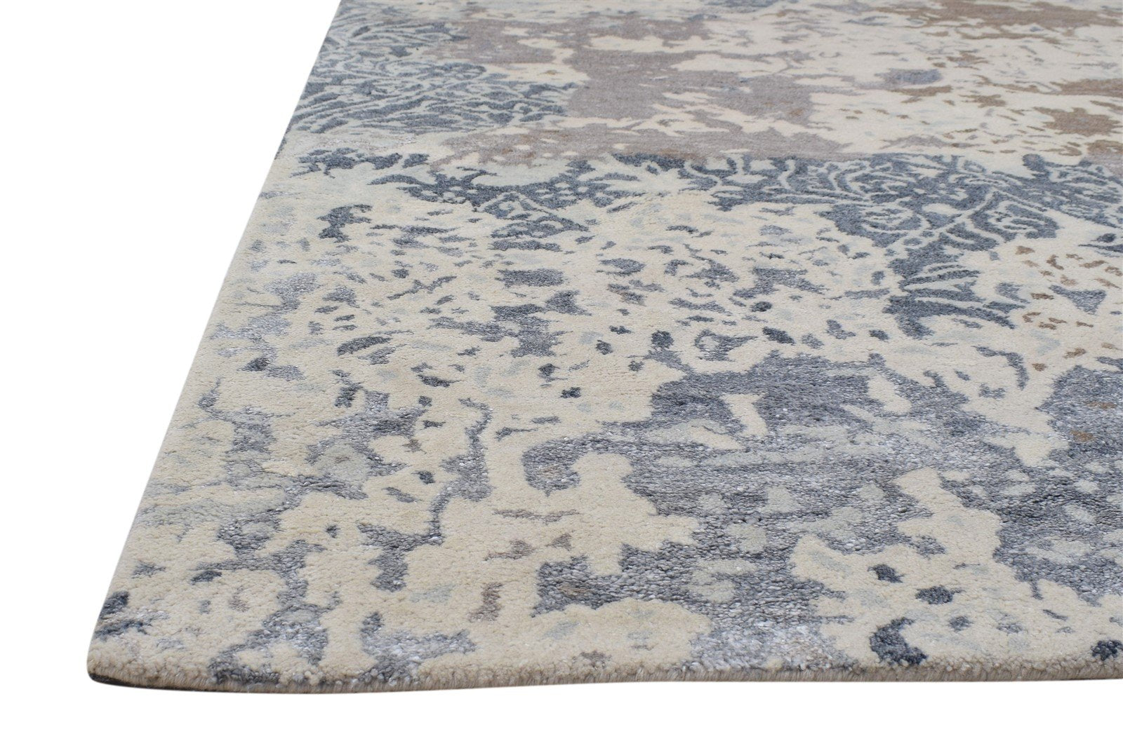 Hand Tufted Sand Wool / Silk Rug 5X8 Modern Indian Abstract Room Size Carpet Area Rug