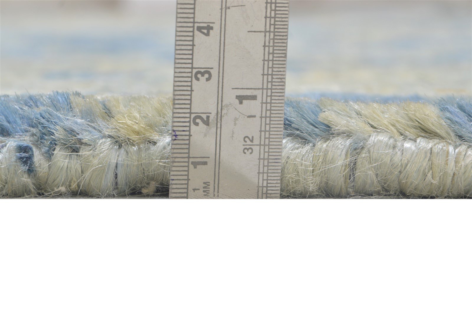 5X8 Rug Jute Blue Persian Hand Knotted Heriz-Indian Abstract Room Size Carpet Area Rug