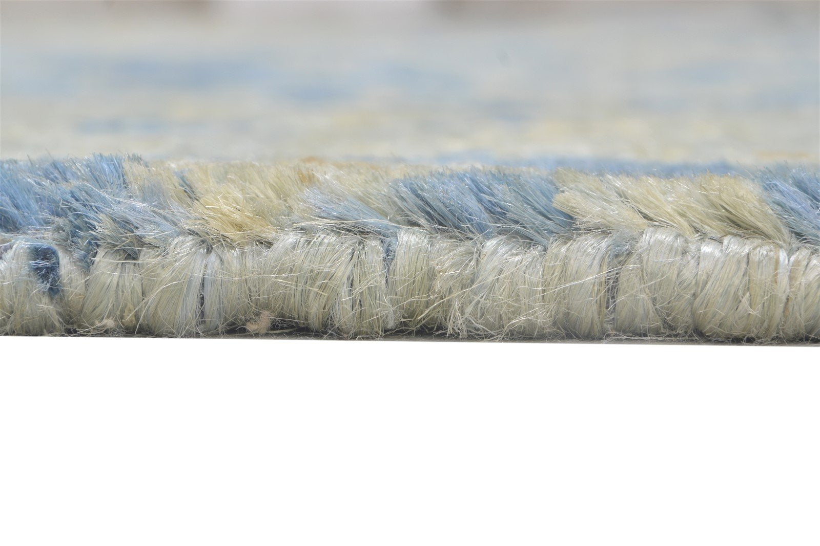 5X8 Rug Jute Blue Persian Hand Knotted Heriz-Indian Abstract Room Size Carpet Area Rug