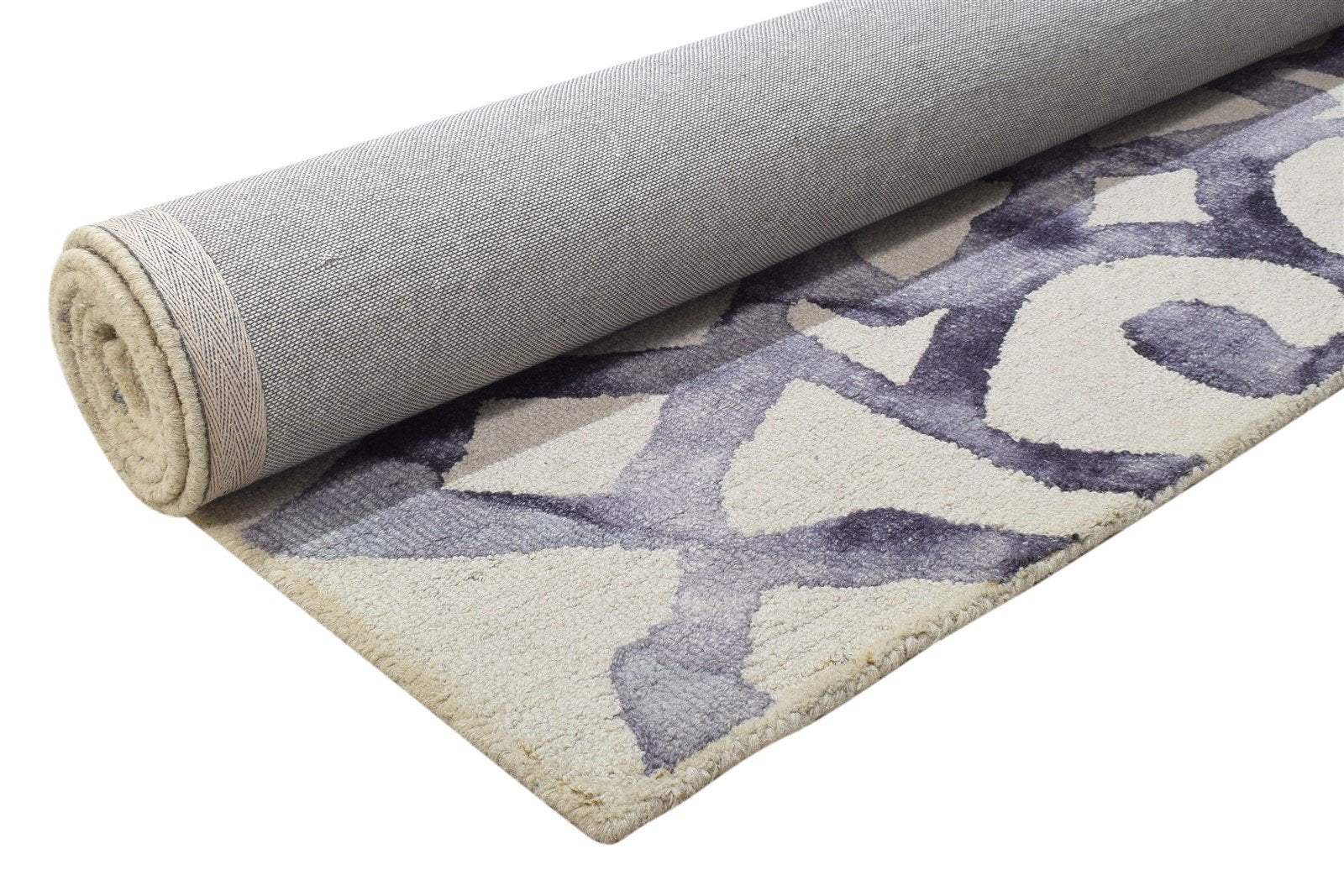 Wool Purple Rug 5' X 8' Modern Hand Tufted Moroccan Abstract Room Size Carpet Area Rug