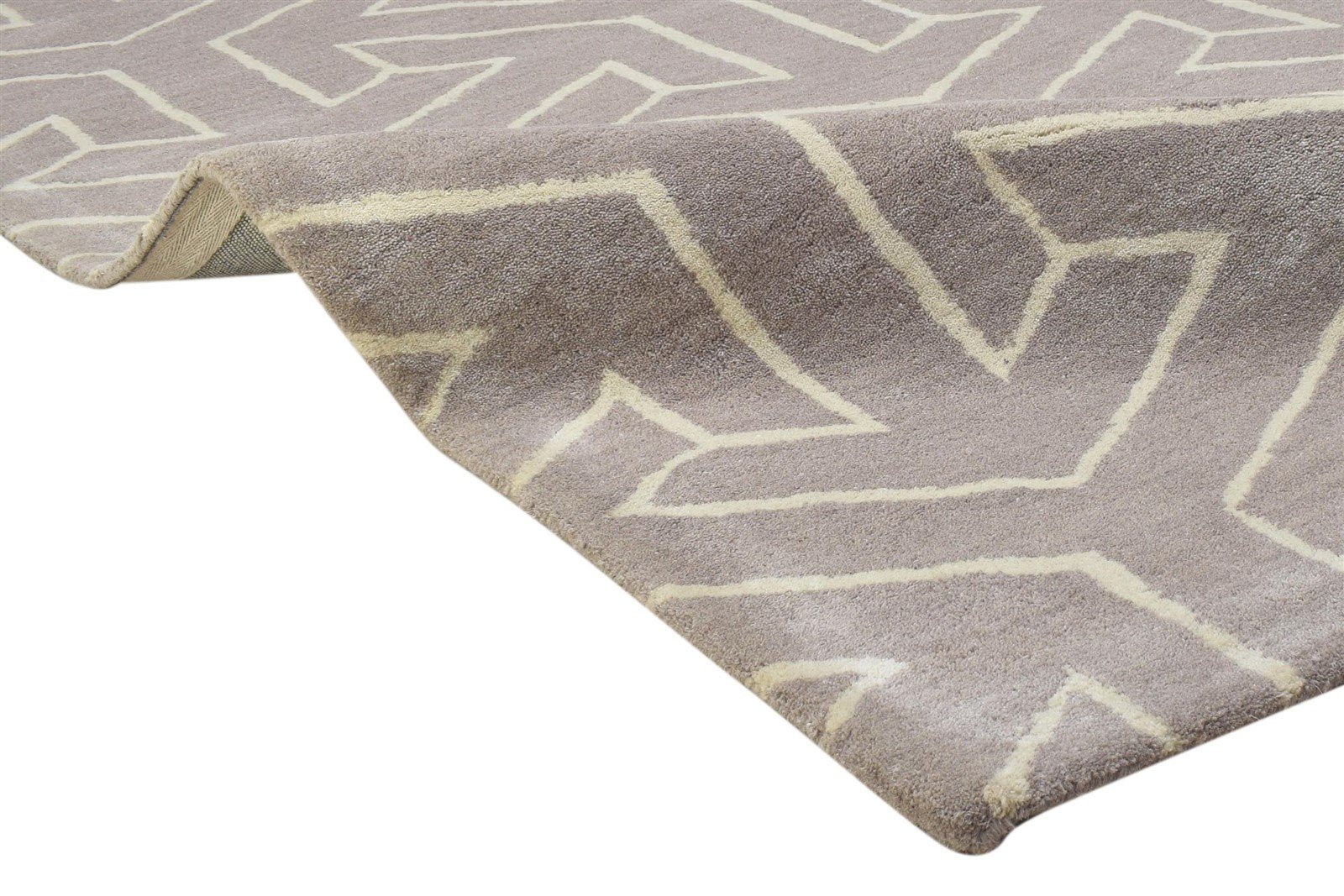 Hand Tufted Brown Wool Rug 4' X 6' Modern Indian Arrow Room Size Carpet Area Rug