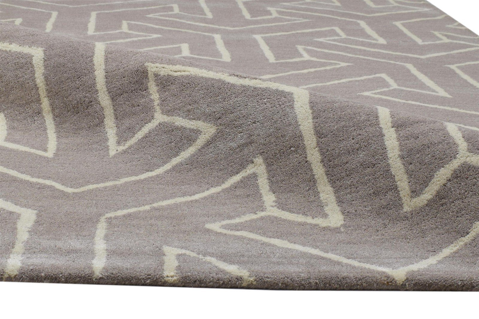 Hand Tufted Brown Wool Rug 4' X 6' Modern Indian Arrow Room Size Carpet Area Rug