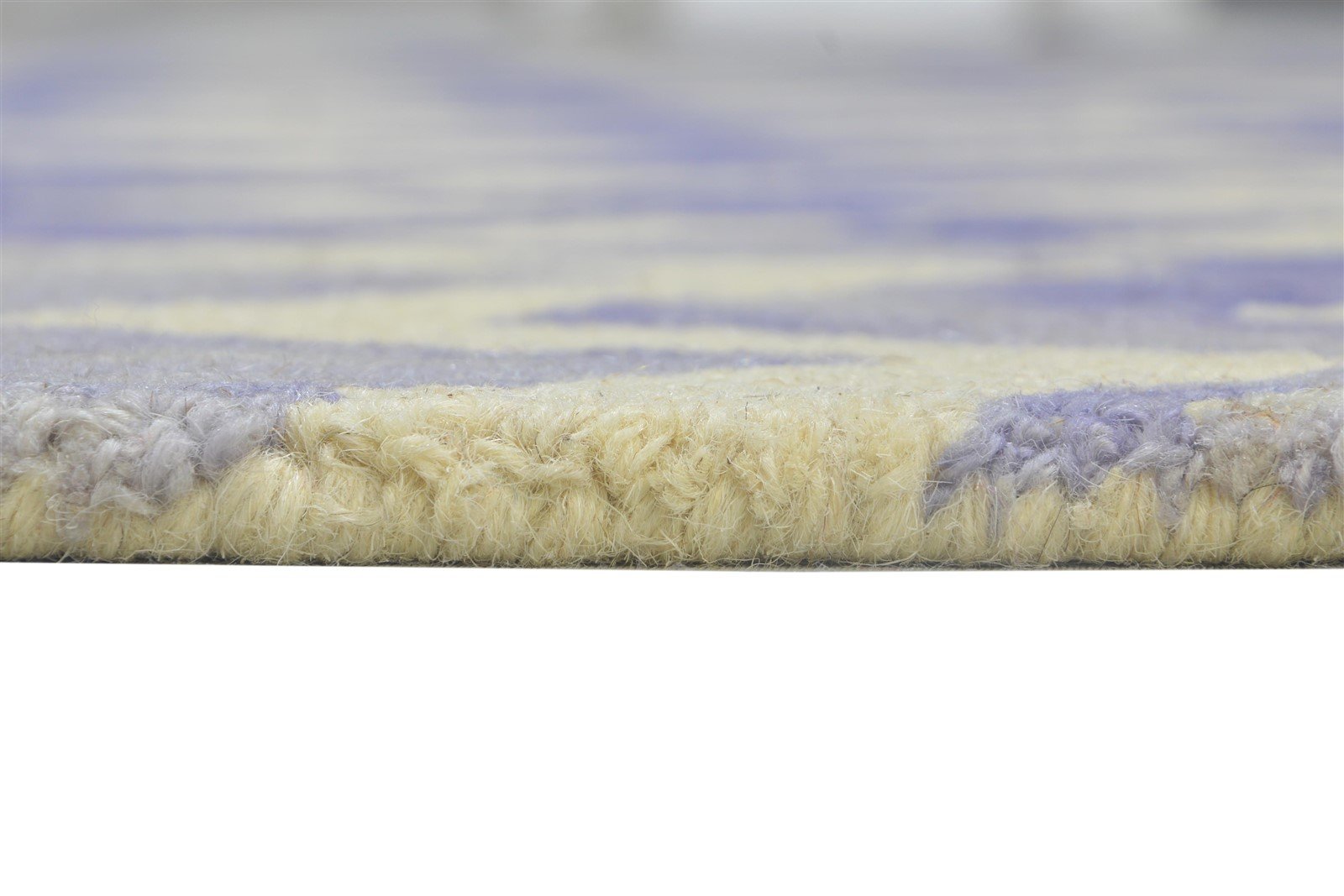 Blue Wool Rug 8' X 10' Modern Hand Tufted Scandinavian Chevron Large Carpet Area Rug
