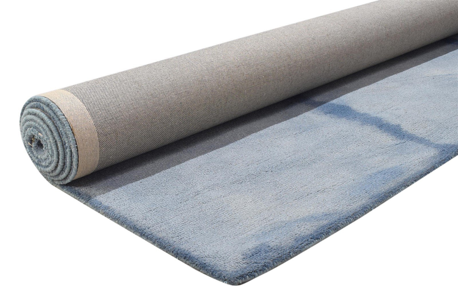Hand Tufted Grey Wool Rug 8' X 10' Modern Shibori Tie Dye Large Carpet Area Rug