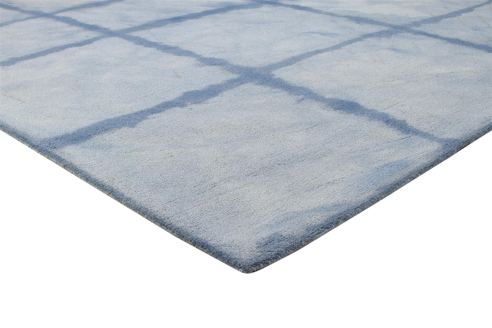 Hand Tufted Grey Wool Rug 8' X 10' Modern Shibori Tie Dye Large Carpet Area Rug