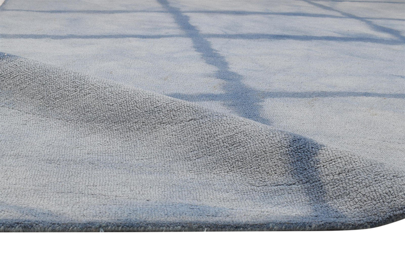 Hand Tufted Grey Wool Rug 8' X 10' Modern Shibori Tie Dye Large Carpet Area Rug