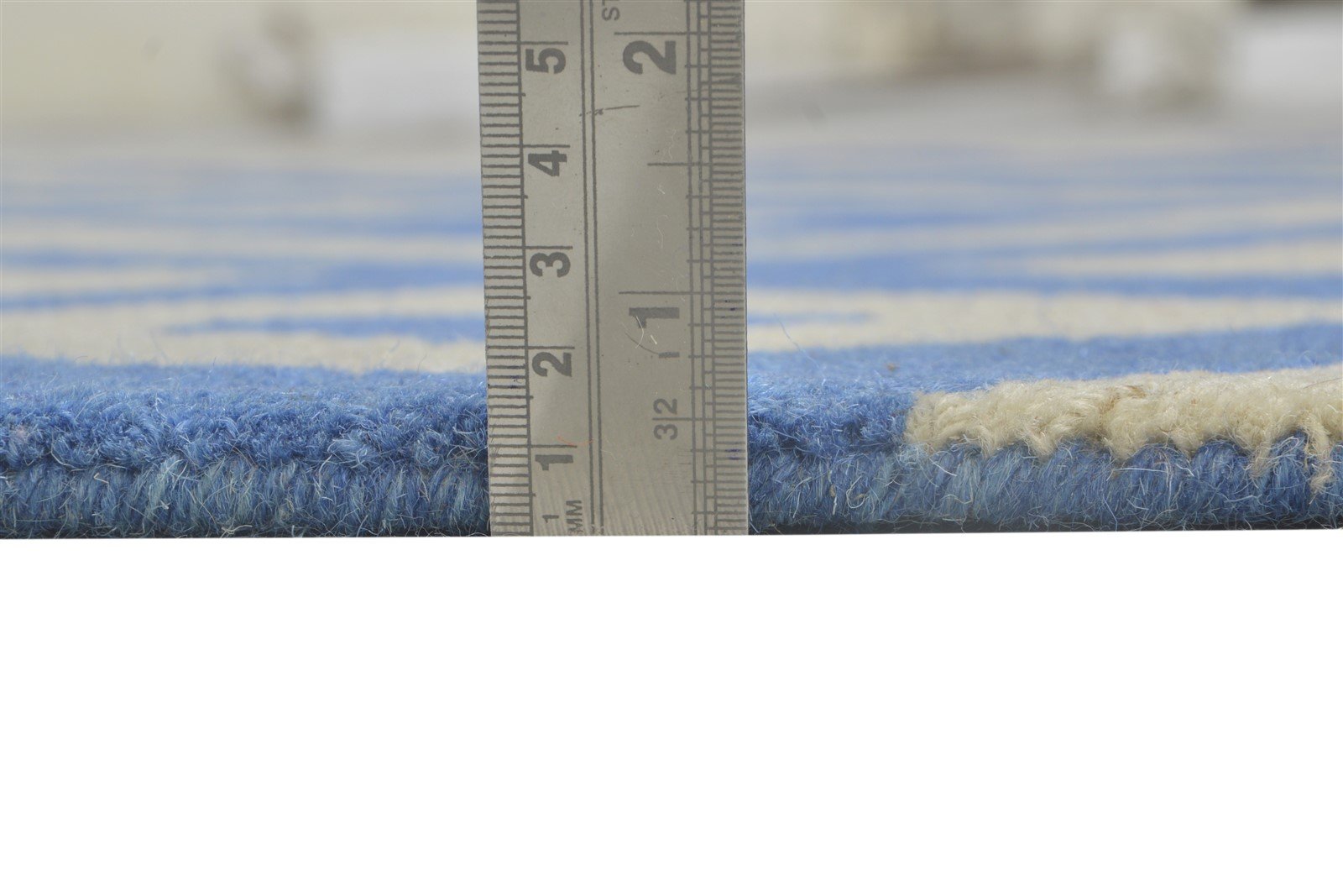 4' X 6' Rug Wool Blue Modern Hand Tufted Scandinavian Geometric Room Size Carpet Area Rug