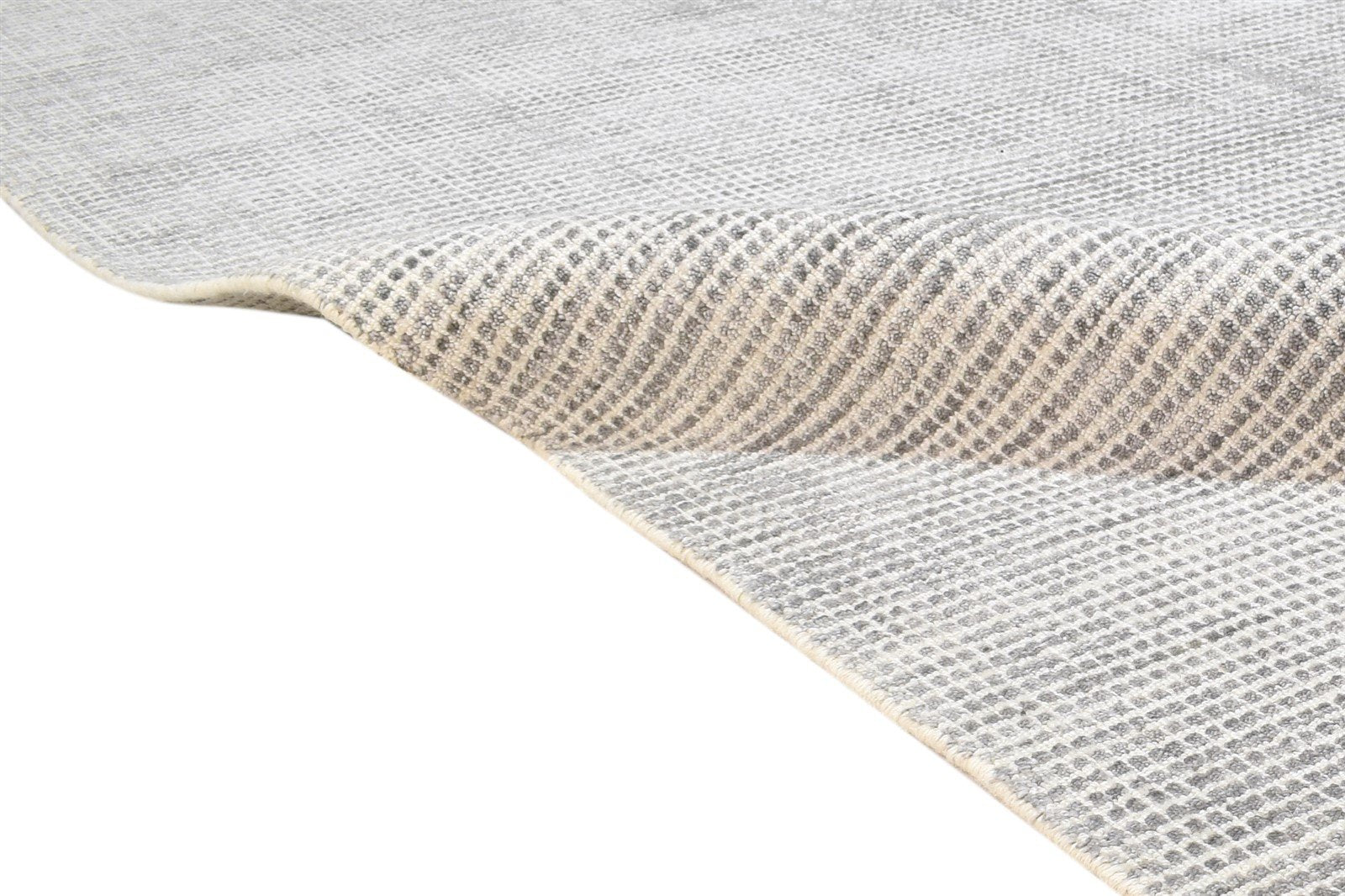 Grey Wool / Silk Rug 5X8 Modern Handloom Scandinavian Solid Room Size Carpet Area Rug
