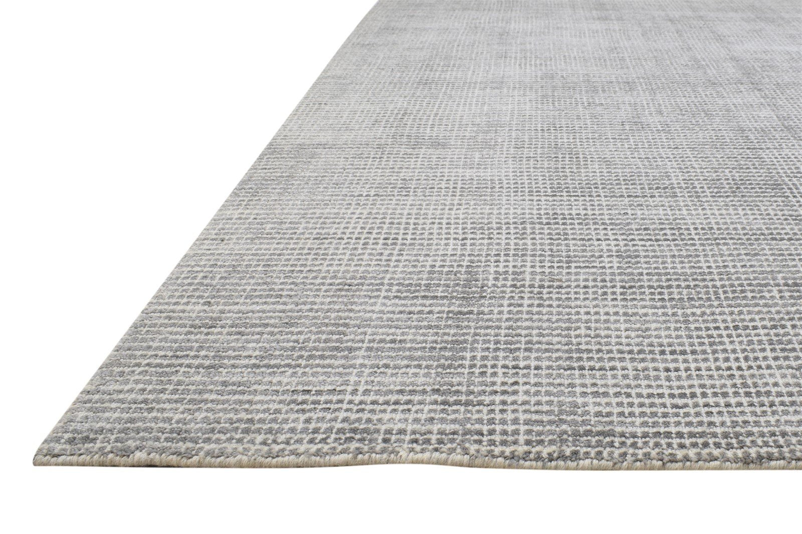 Grey Wool / Silk Rug 5X8 Modern Handloom Scandinavian Solid Room Size Carpet Area Rug