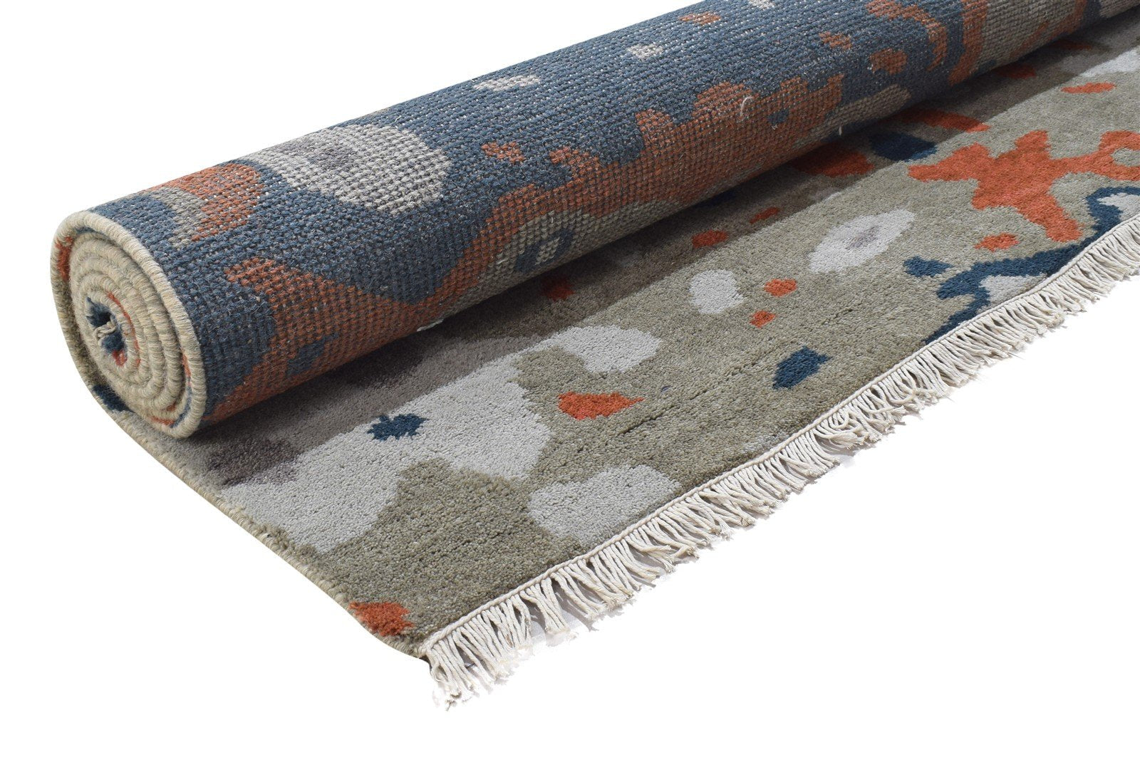 Grey Wool Rug 6' X 9' Modern Hand Knotted Bohemian Abstract Room Size Carpet Area Rug