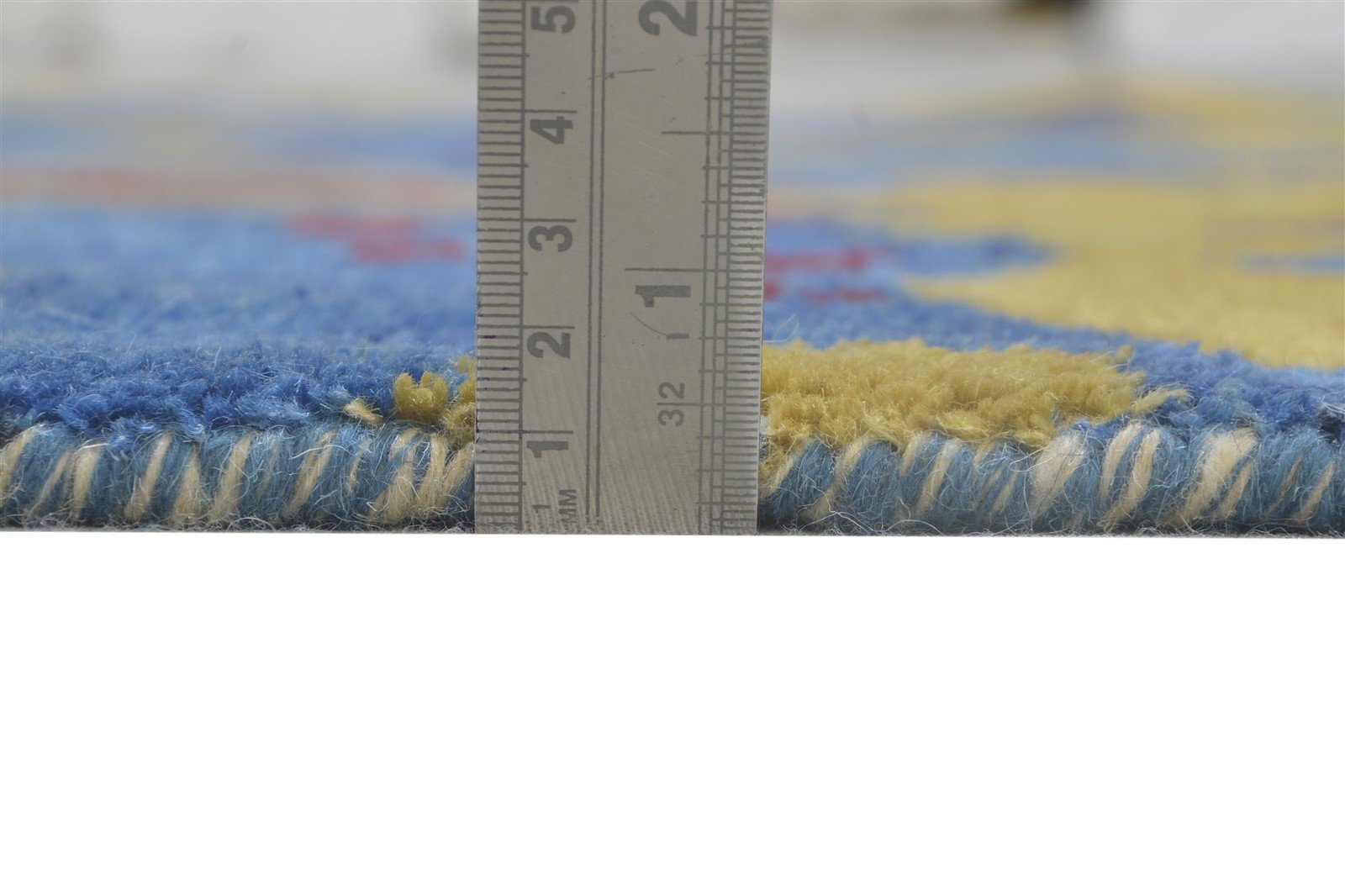 Blue Wool Rug 4' X 6' Modern Hand Knotted Bohemian Abstract Room Size Carpet Area Rug