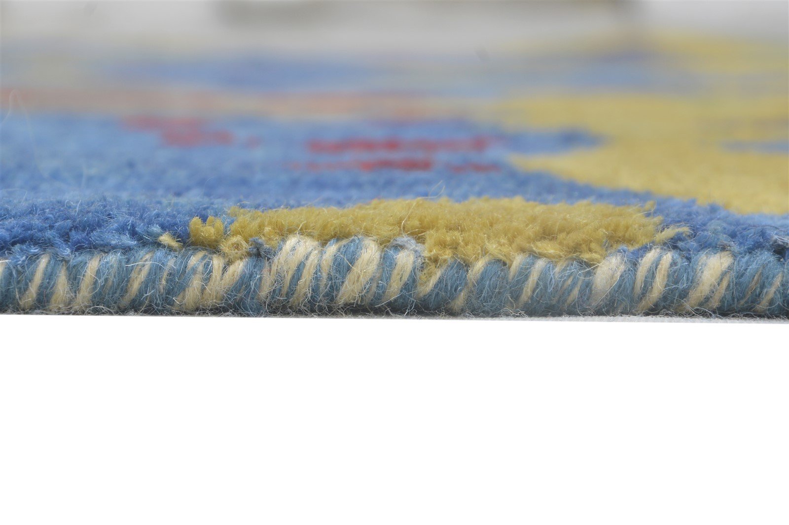 Blue Wool Rug 4' X 6' Modern Hand Knotted Bohemian Abstract Room Size Carpet Area Rug