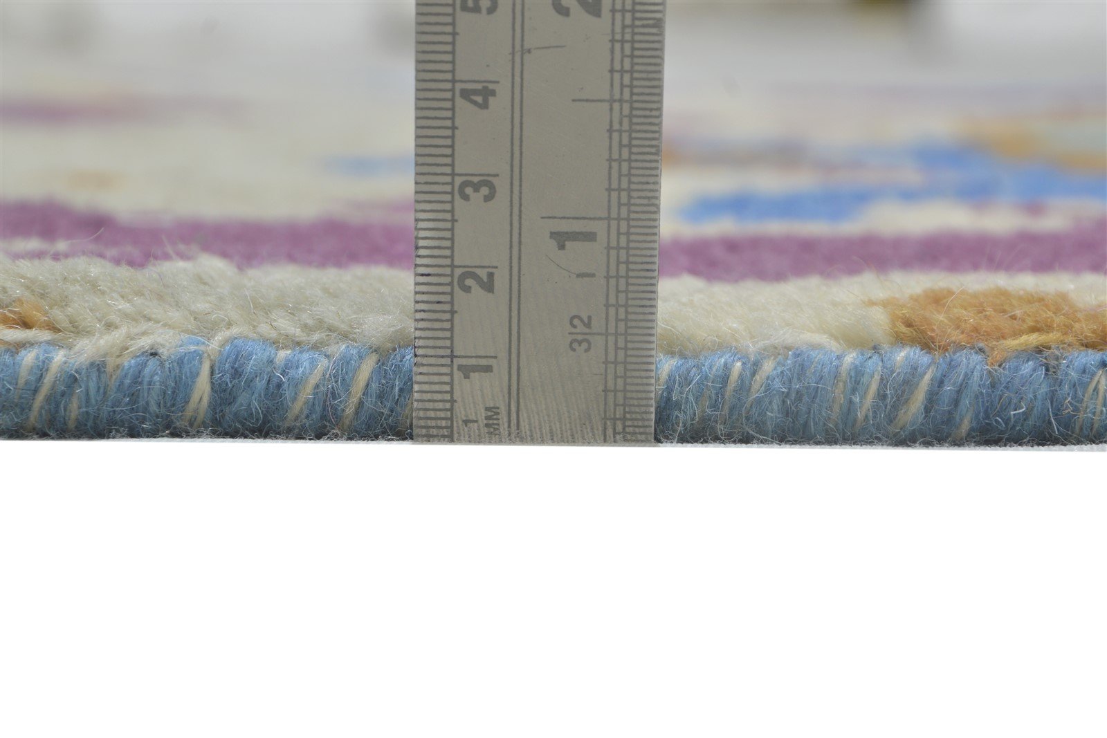 3' X 5' Rug Wool Blue Modern Hand Knotted Bohemian Abstract Small Carpet Area Rug