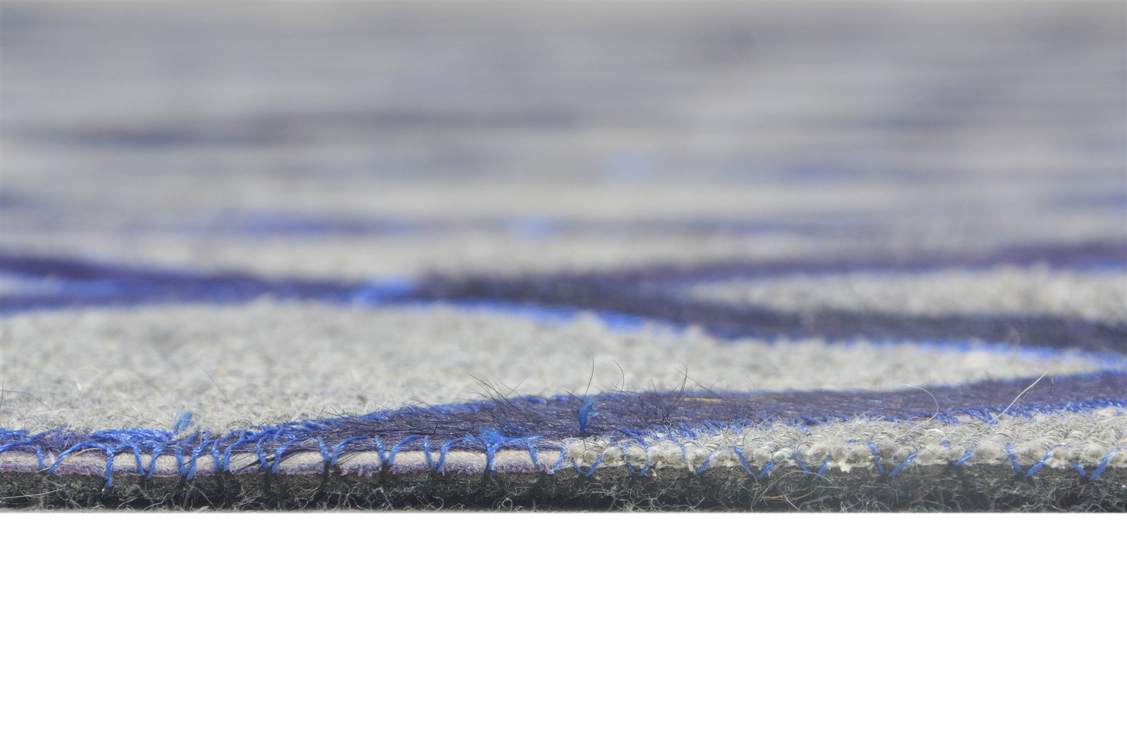 5X6 Rug Leather / Cotton Blue Modern Hand Woven Moroccan Trellis Room Size 7864367153301
