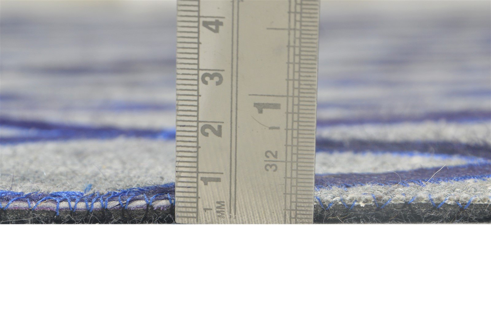 5X6 Rug Leather / Cotton Blue Modern Hand Woven Moroccan Trellis Room Size 7864367153301