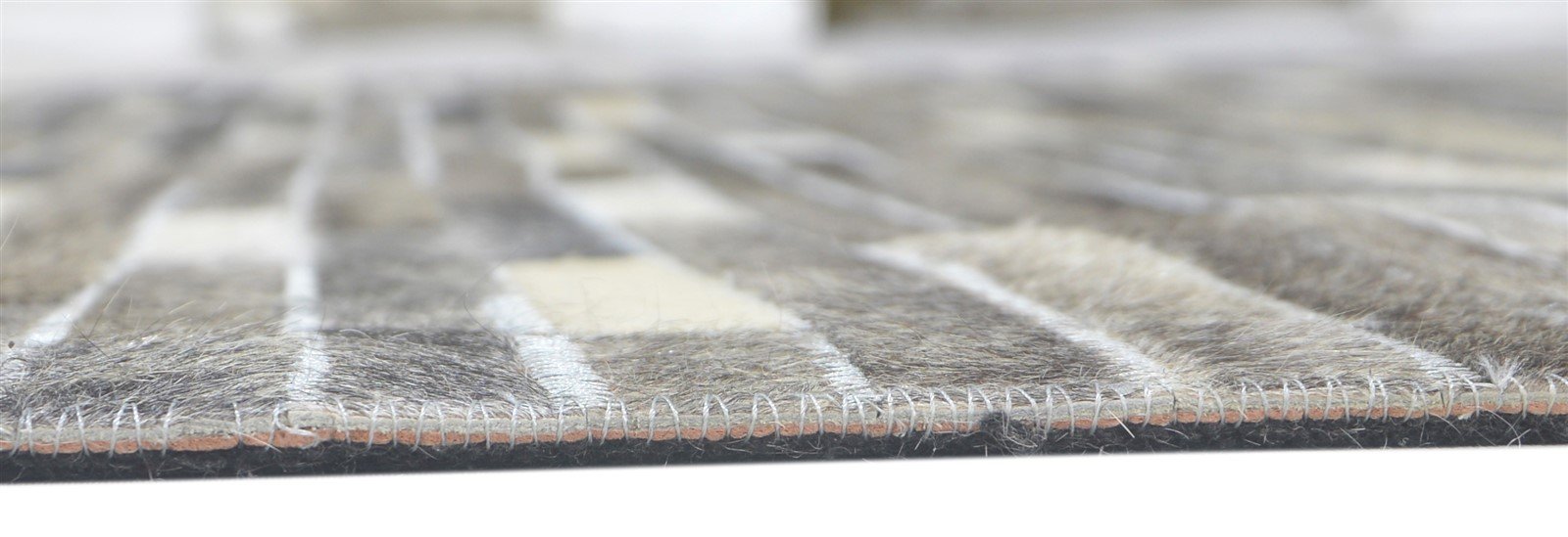 Tova 5X7 Rug Leather Charcoal Modern Hand Woven Scandinavian Striped 7860683538581
