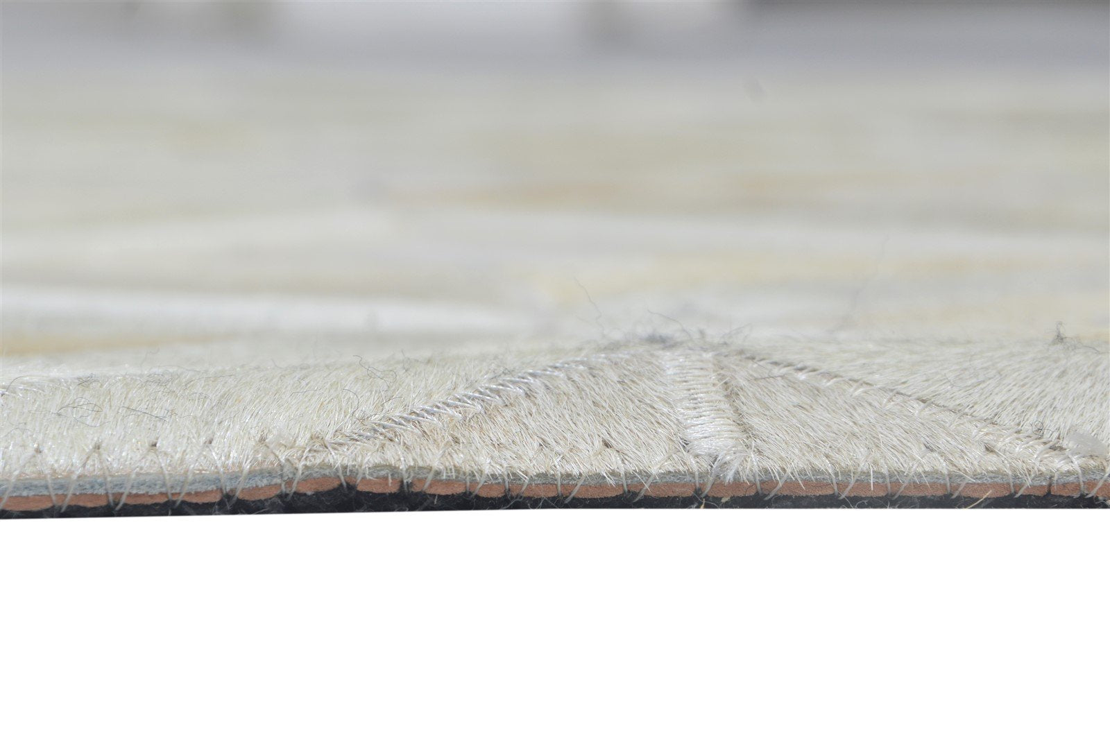 5X7 Rug Leather Sand Modern Hand Woven Scandinavian Geometric Room Size Carpet 7864252530837