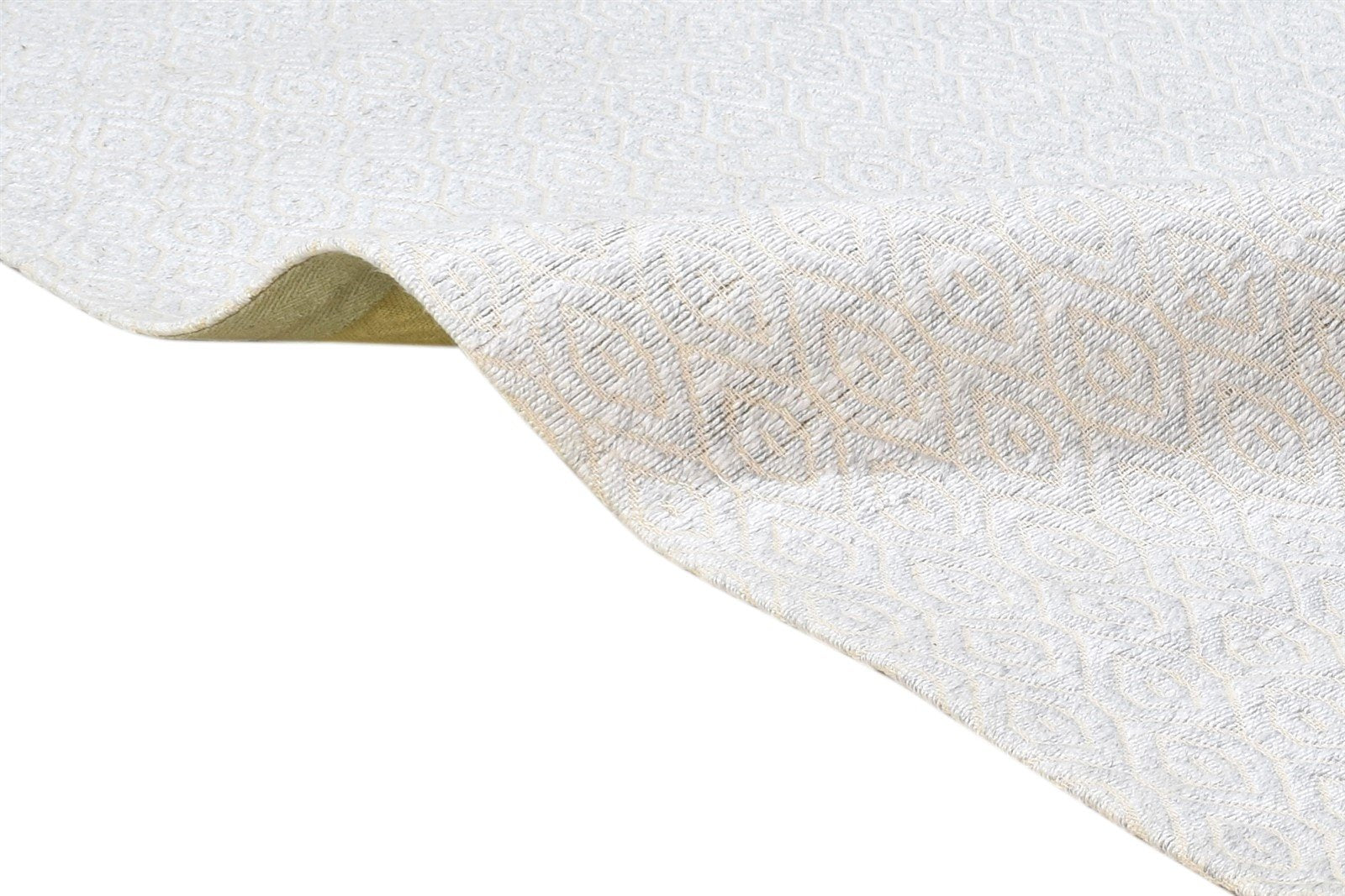 5X7 Rug Silk Off-White Modern Jacquard Loom Scandinavian Diamond Room Size 7864466899093